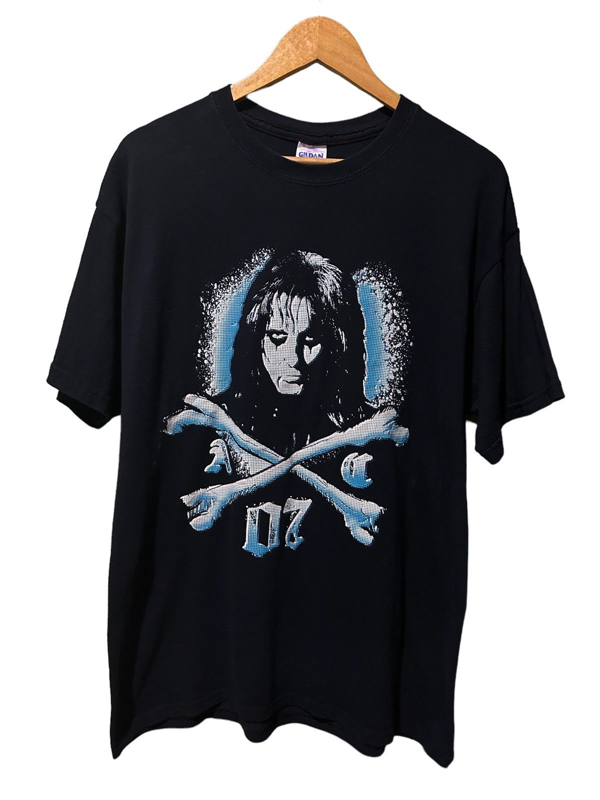image of Alice Cooper Big Face Band Tees in Black, Men's (Size Large)