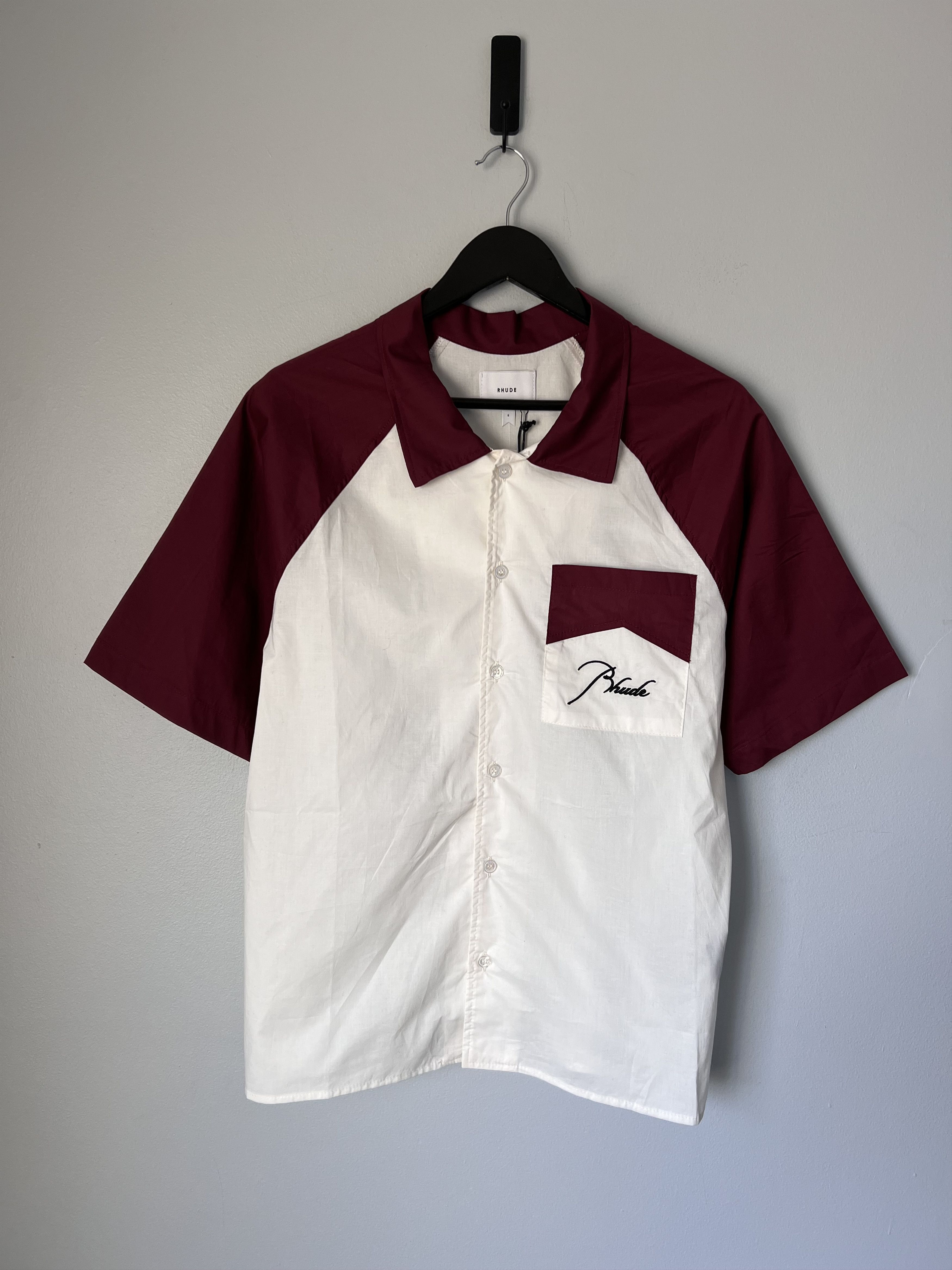 Rhude Rhude Raglan Poplin Button Up Shirt in Maroon Size US S / EU 44-46 / 1 - 1 Thumbnail