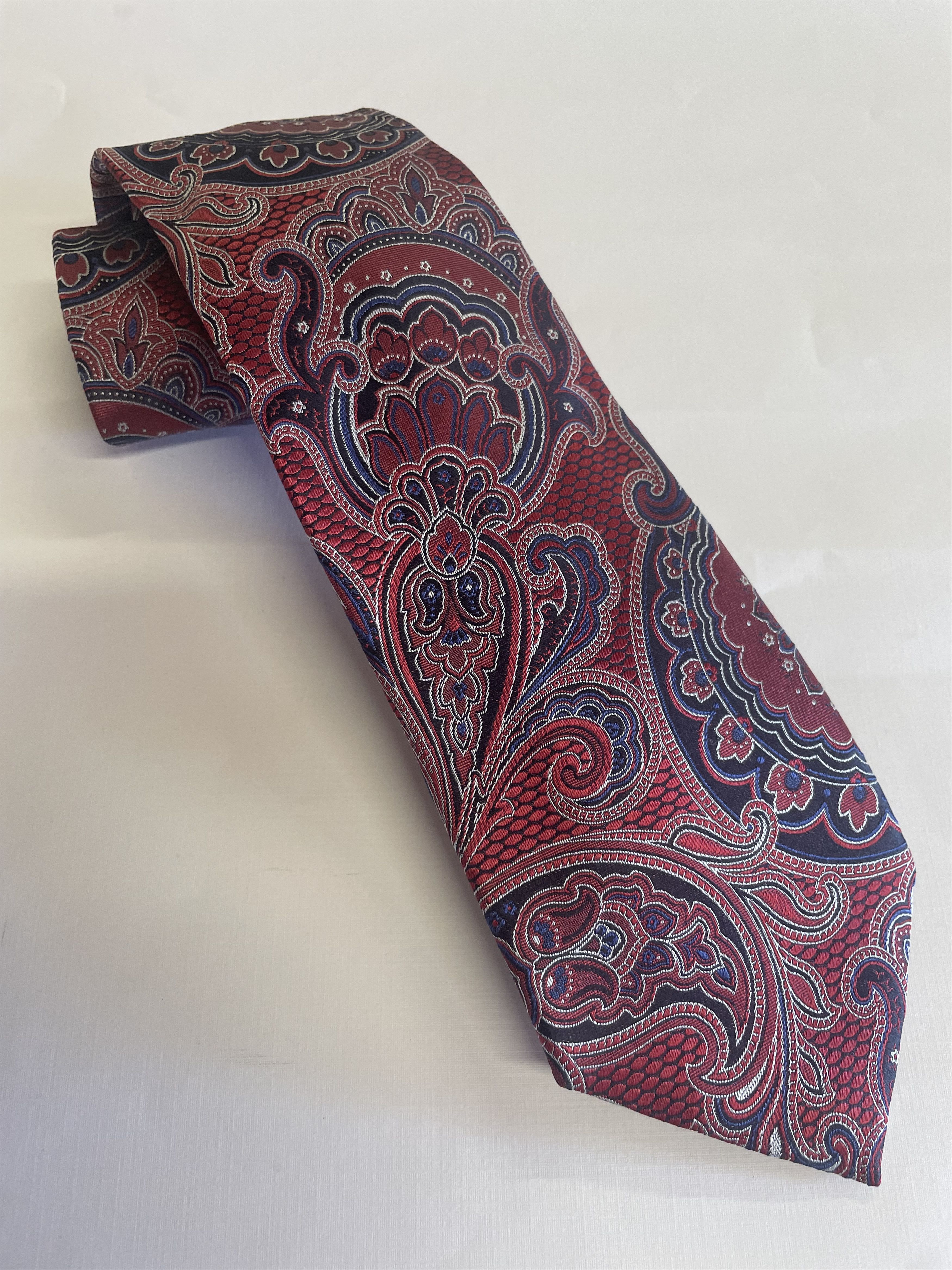 Ermenegildo Zegna Ermenegildo Zegna Paisley Silk Tie, Size Regular - Red Size ONE SIZE - 5 Thumbnail