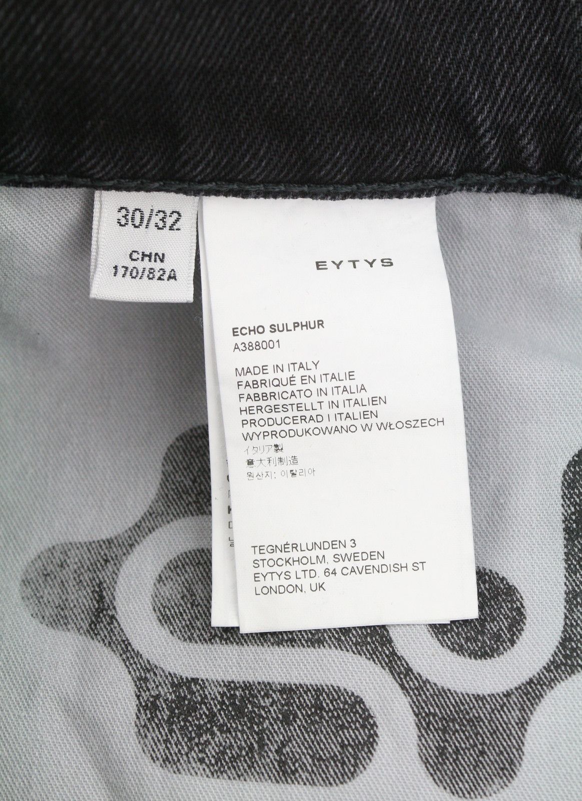 Eytys ECHO SULPHUR ULTRA BAGGY W30/L32 Black Faded RRP370 89328 Size US 30 / EU 46 - 10 Thumbnail