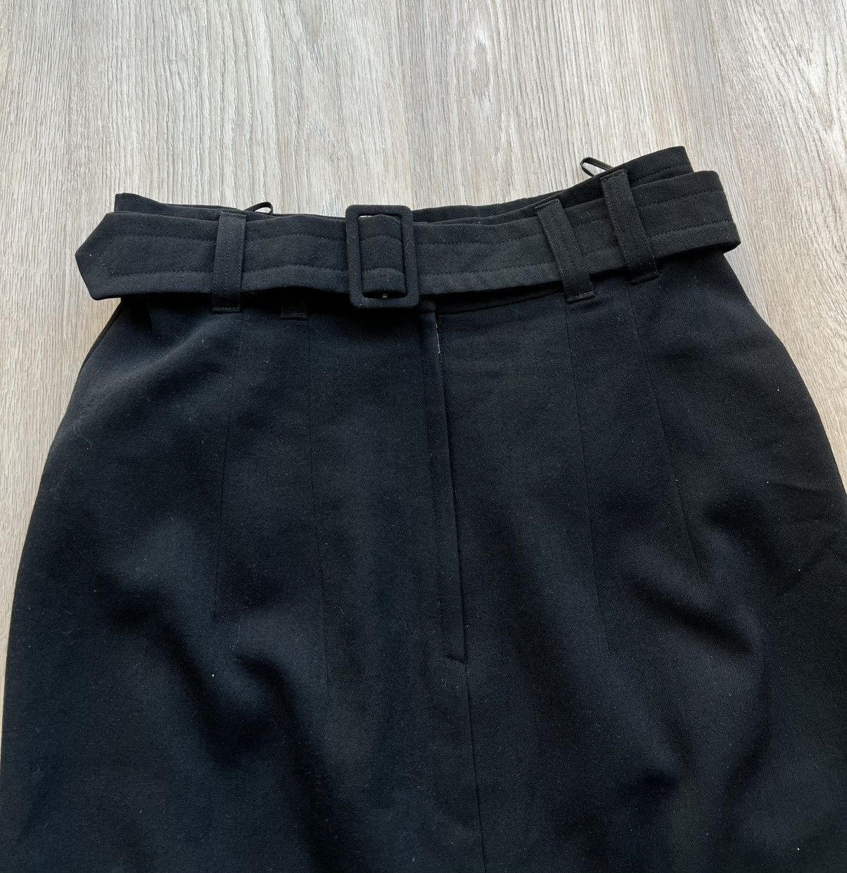 Jil Sander × Vintage Vintage Jil Sander + Black Wool Midi Skirt With Belt Size 26" / US 2 / IT 38 - 2 Thumbnail