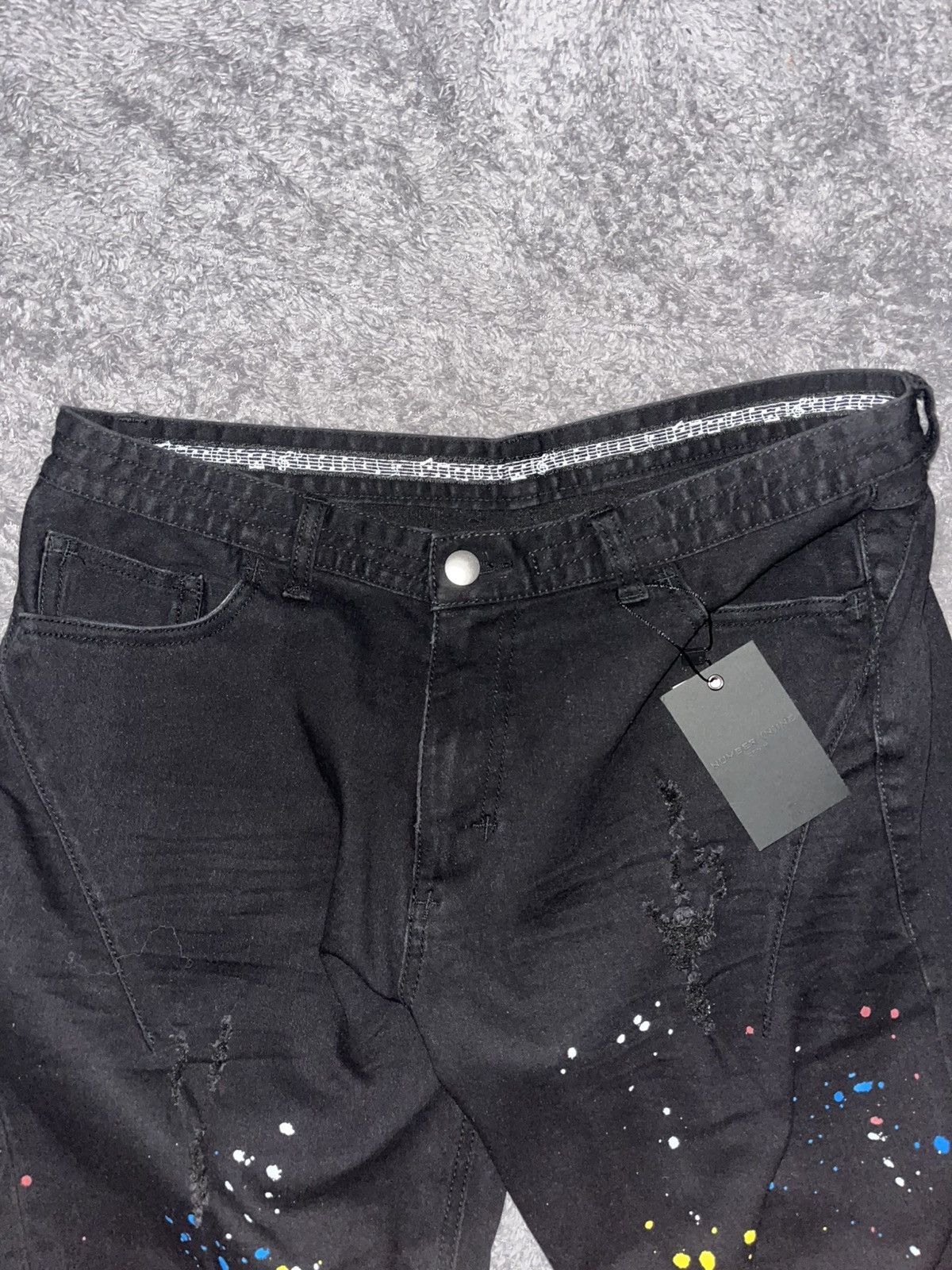 Number (N)ine Number (N)ine Black Paint Splatter Denim Jeans Size US 31 - 4 Thumbnail