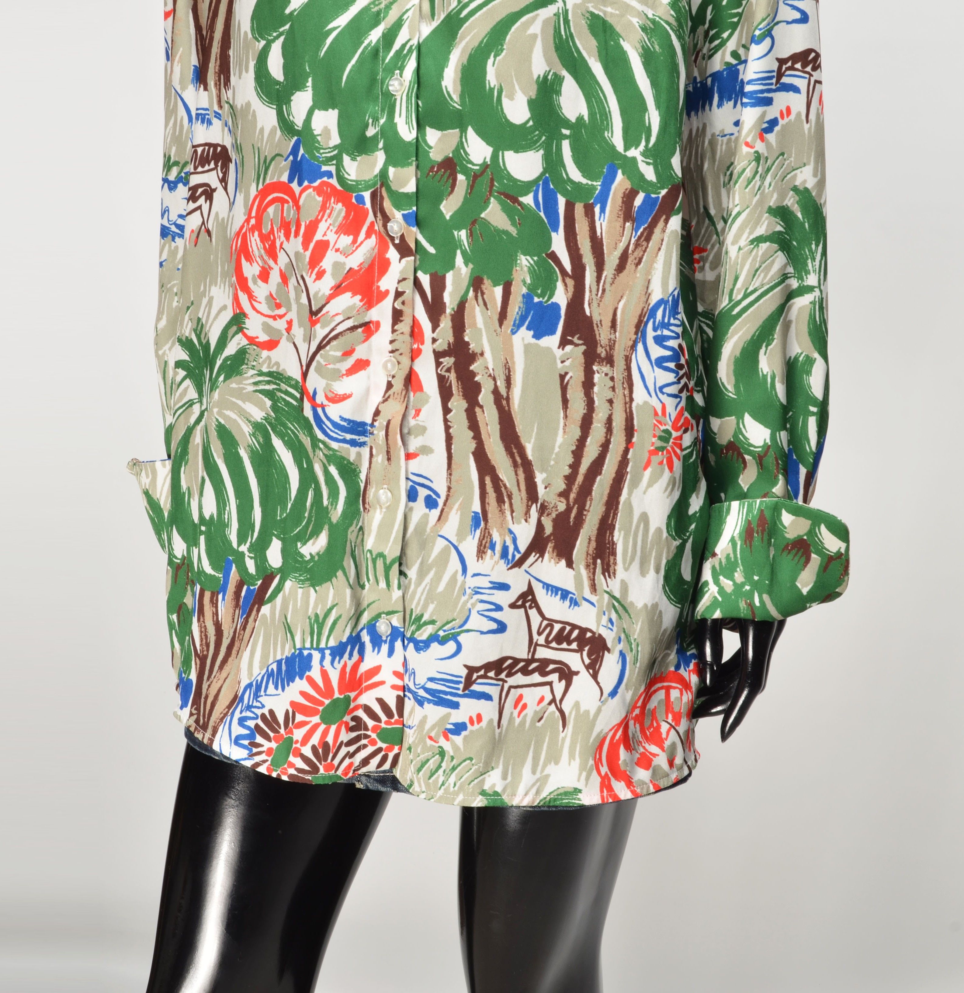 Victoria Beckham Victoria Beckham Deer Forest Print Button Up Shirt Woodland Size M / US 6-8 / IT 42-44 - 3 Thumbnail