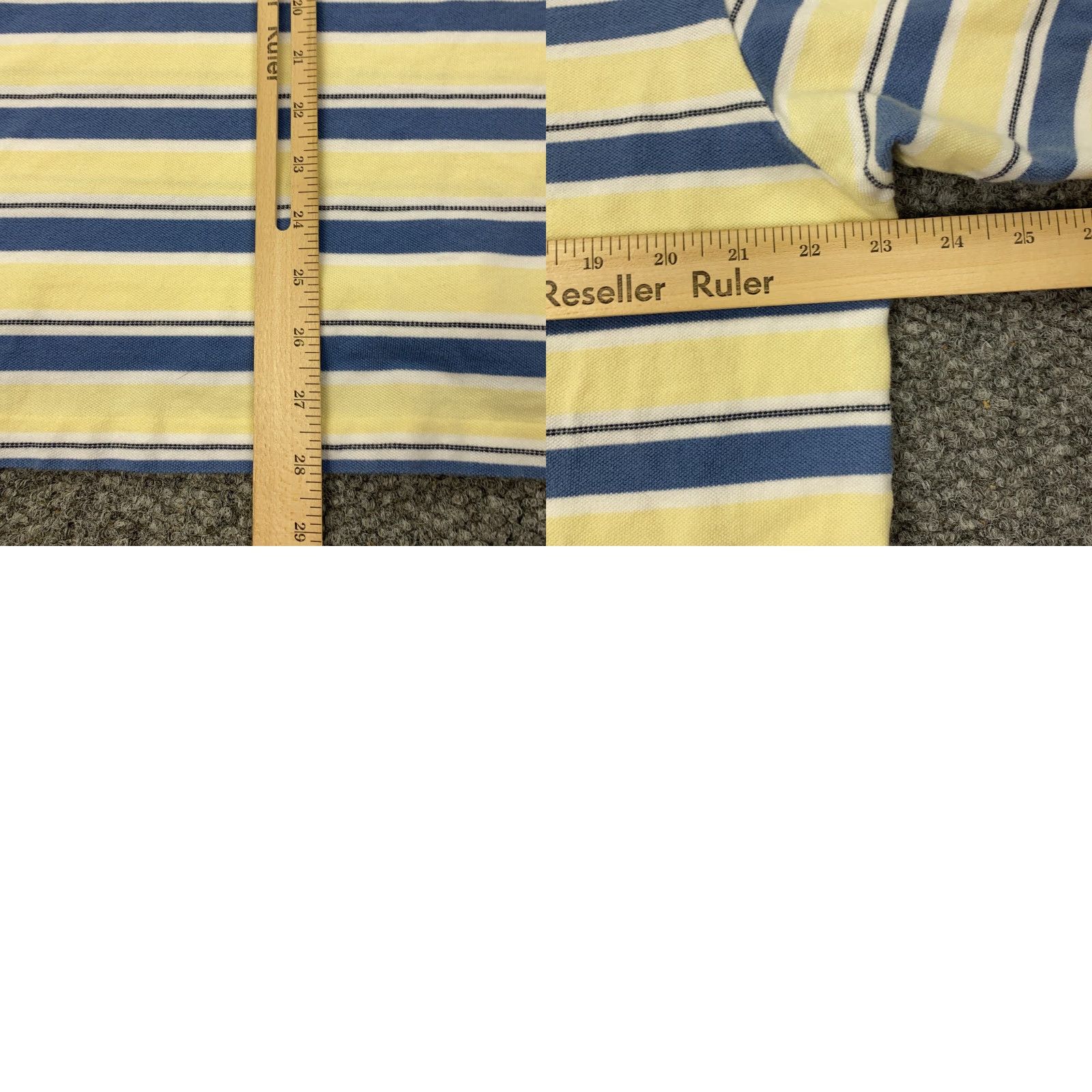 Polo Ralph Lauren VINTAGE Polo Ralph Lauren Polo Shirt Mens XL Yellow Blue Striped Short Sleeve Pony Size US XL / EU 56 / 4 - 8 Thumbnail