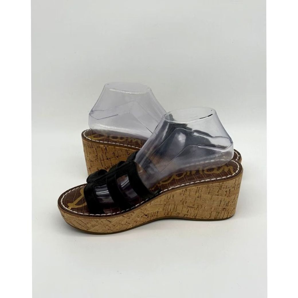 Sam Edelman Sam Edelman Ronie Logo Regis Wedge Leather Heels Sandals Womens 9.5M Tan Beige Leather Wedge Heels Womens Shoes Size US 10 / IT 40 - 6 Thumbnail