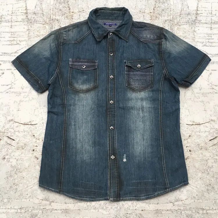 semanticdesign Semantic Distressed Western Denim Shirt Size US L / EU 52-54 / 3 - 1 Thumbnail