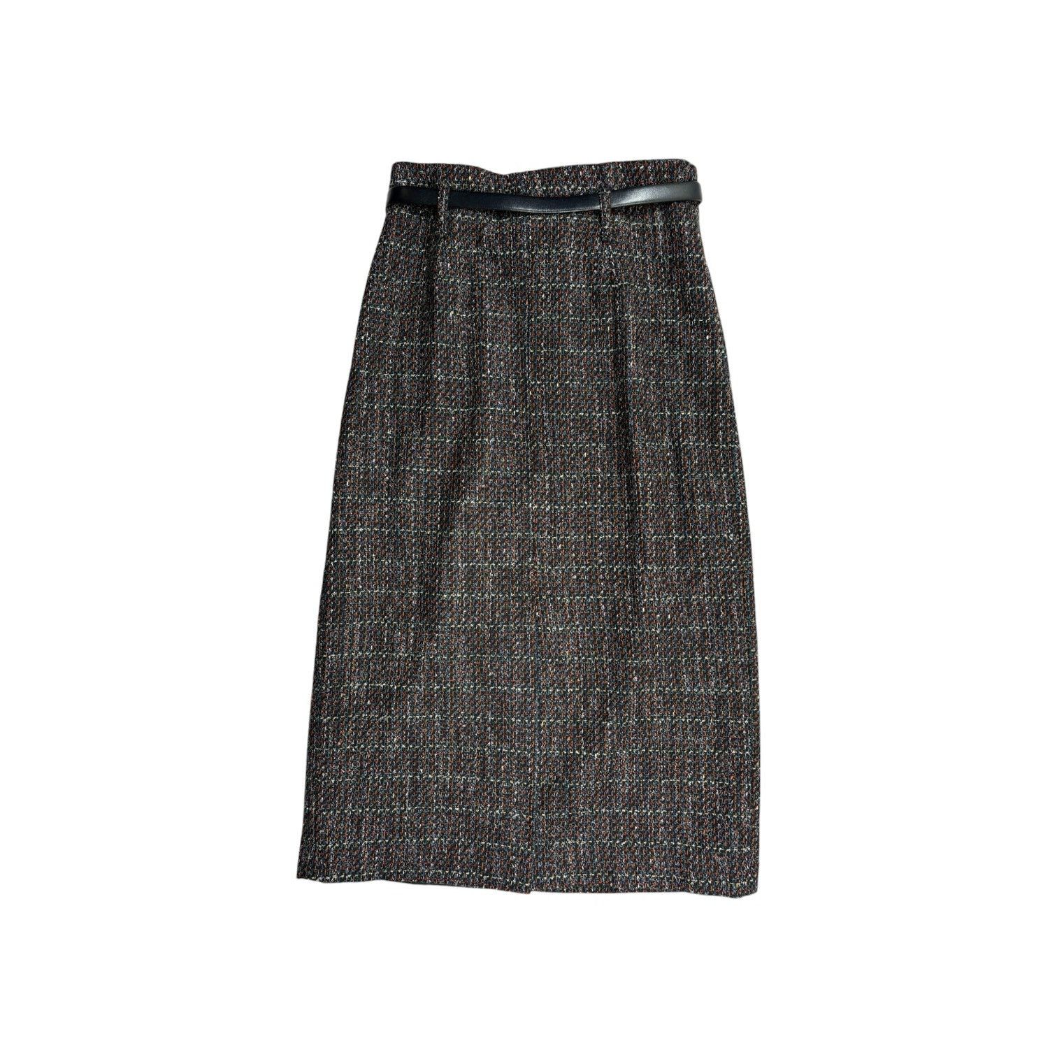 Other Vintage Tweed Belted Wool Pencil Skirt Women 12 David N. Size 34" / US 12 / IT 48 - 3 Thumbnail