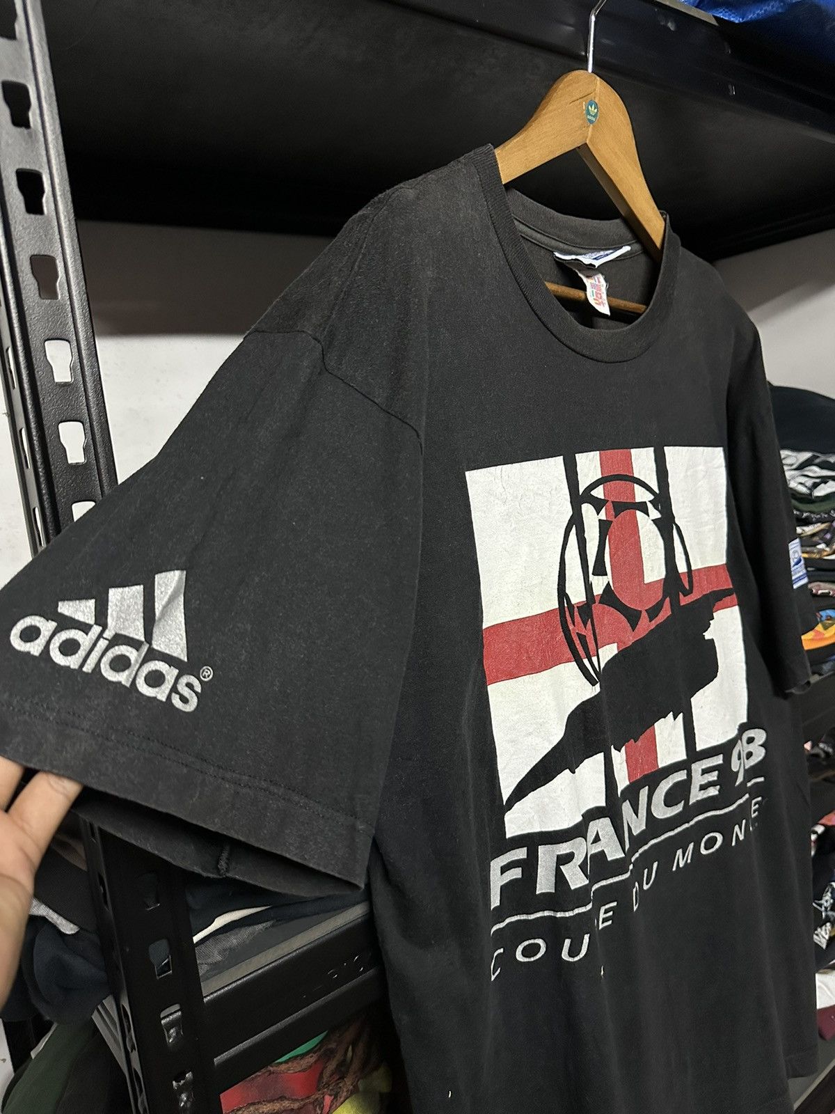 Adidas × Vintage Vintage 90s Adidas World Cup France Coupe Du Moude Sun Faded Size US L / EU 52-54 / 3 - 3 Thumbnail