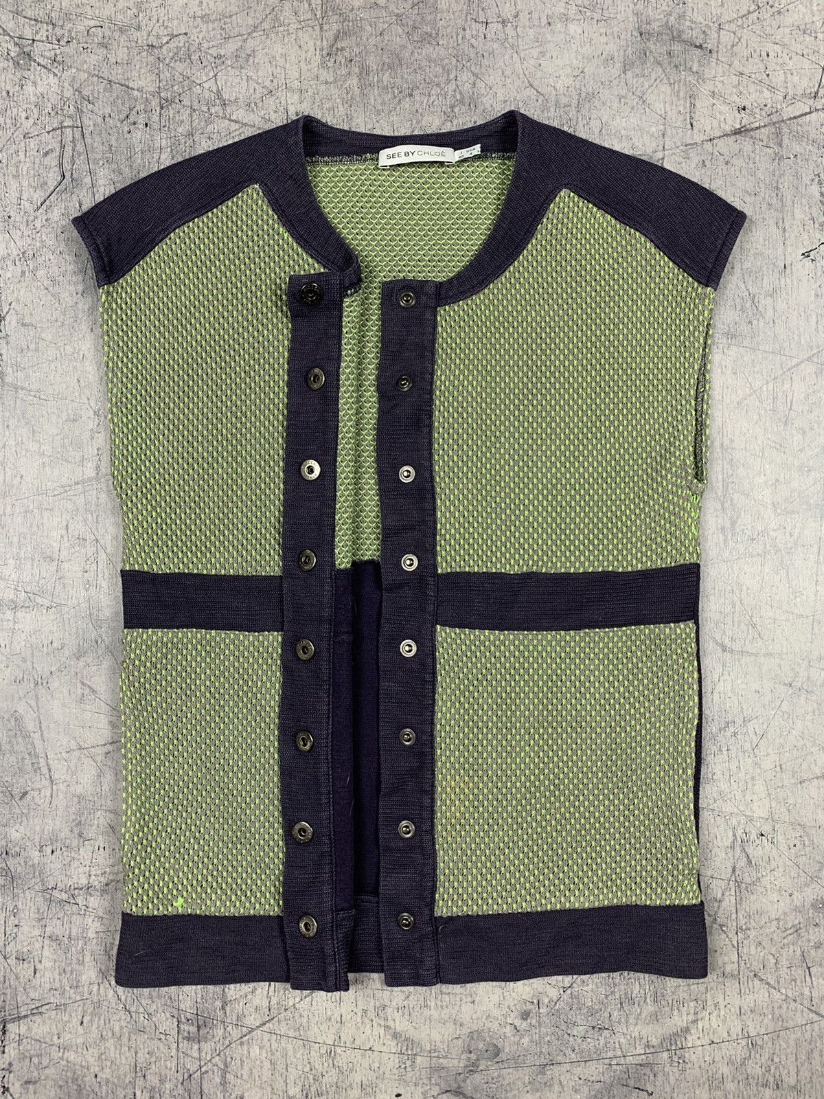 Chloe Designer See By Chloe Vest Sweater Size IT 40 Green Blue Size S / US 4 / IT 40 - 9 Thumbnail