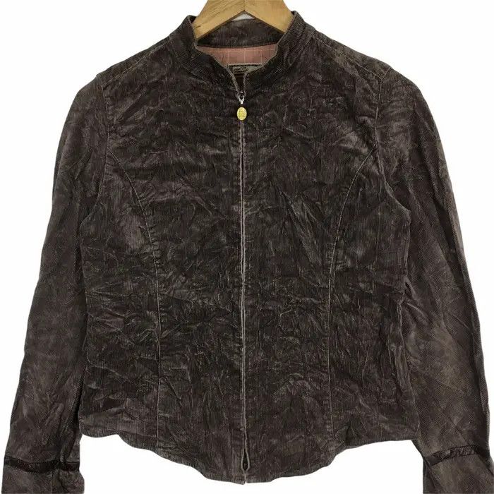 Vintage Vtg 80' THOMAS BURBERRY Velvet Jacket Sweater Parka Coat Size L / US 10 / IT 46 - 3 Thumbnail