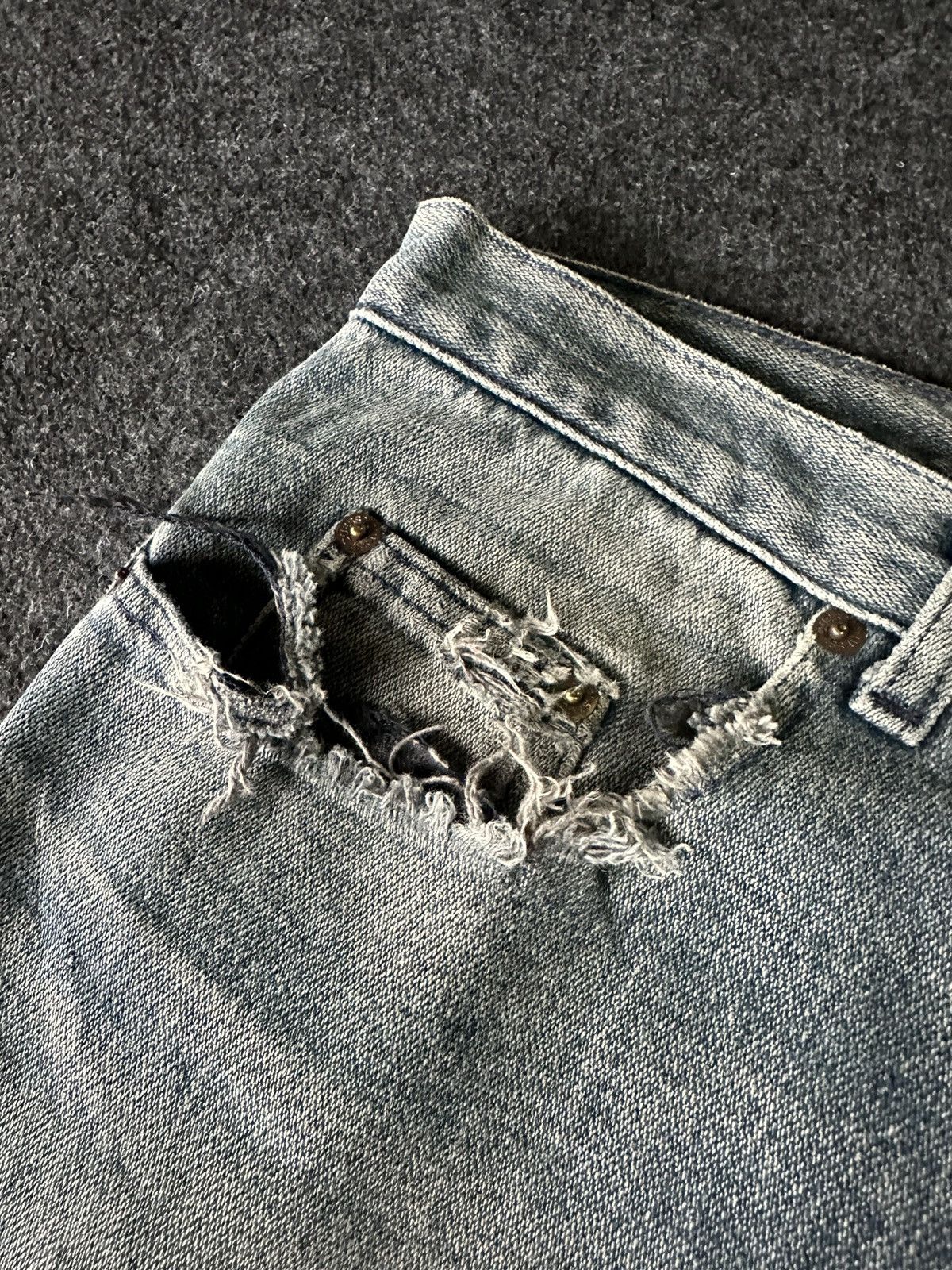 Guess × Vintage Vintage Guess Denia Usa Distressed Denim D227 Size US 33 - 8 Thumbnail