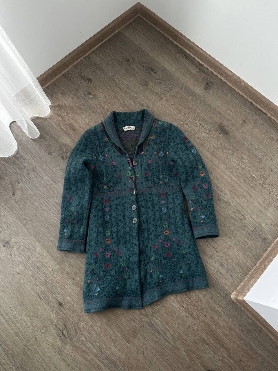 Japanese Brand × Vintage Vintage DUNQUE Wool Cardigan Floral Sweater Size US M / EU 48-50 / 2 - 2 Thumbnail
