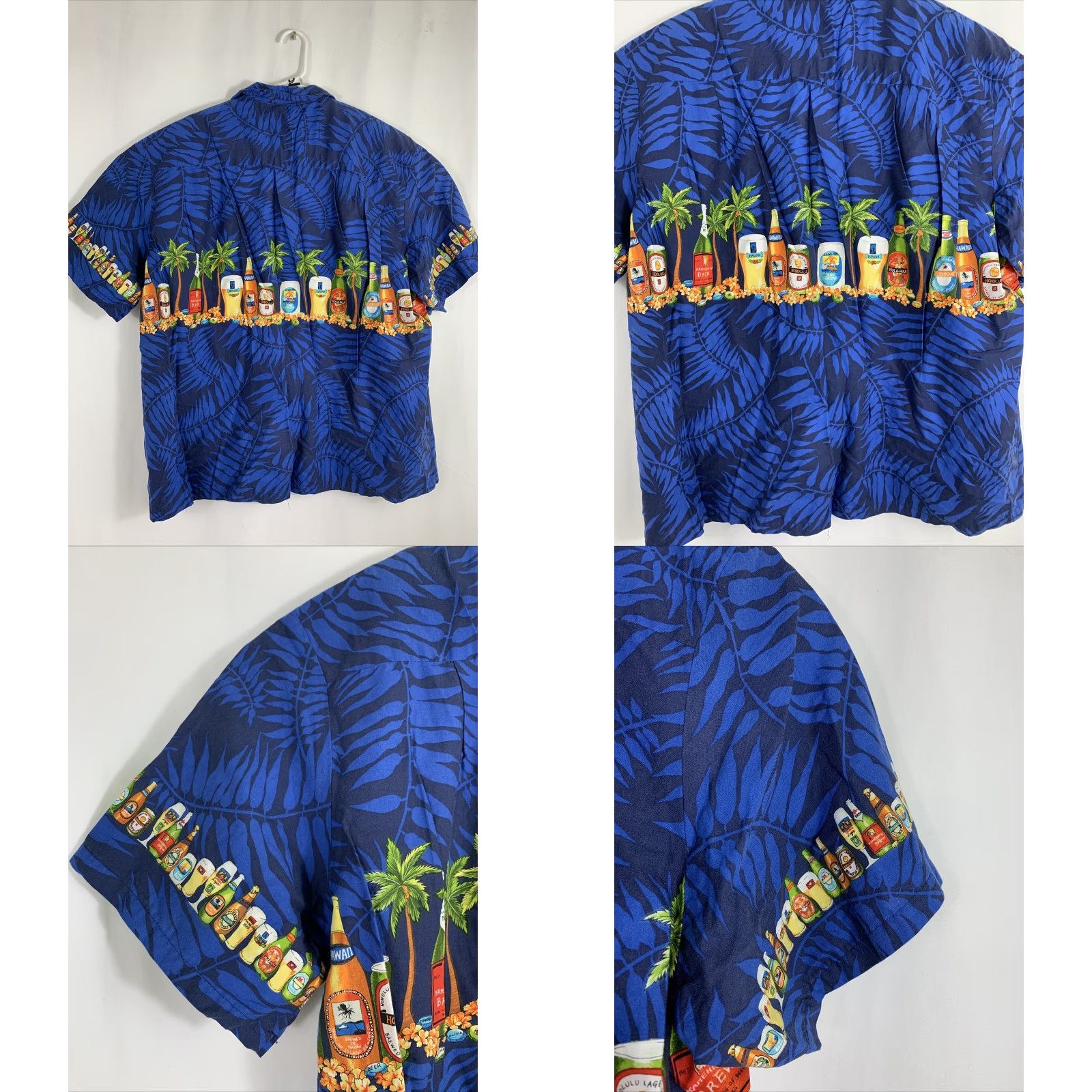 Vintage Kalaheo Mens Button-Up Shirt Blue Beer Cotton Blend 2XL Short Sleeve Hawaiian Shirt Size US XXL / EU 58 / 5 - 8 Thumbnail