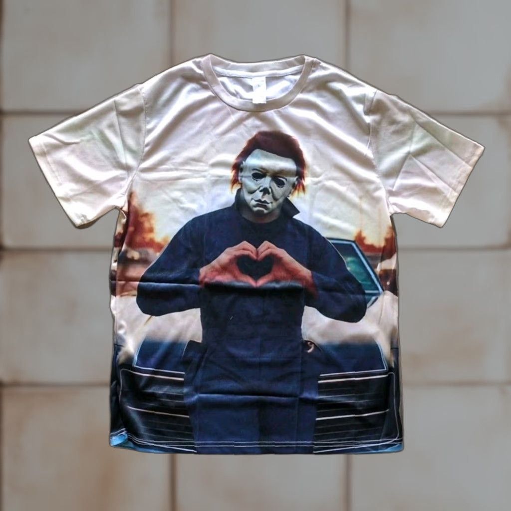 Vintage VINTAGE not applicable (skip) Halloween Michael Myers Horror Movie Heart Hands Funny T-Shirt Large L 2 Sided Size US L / EU 52-54 / 3 - 1 Thumbnail