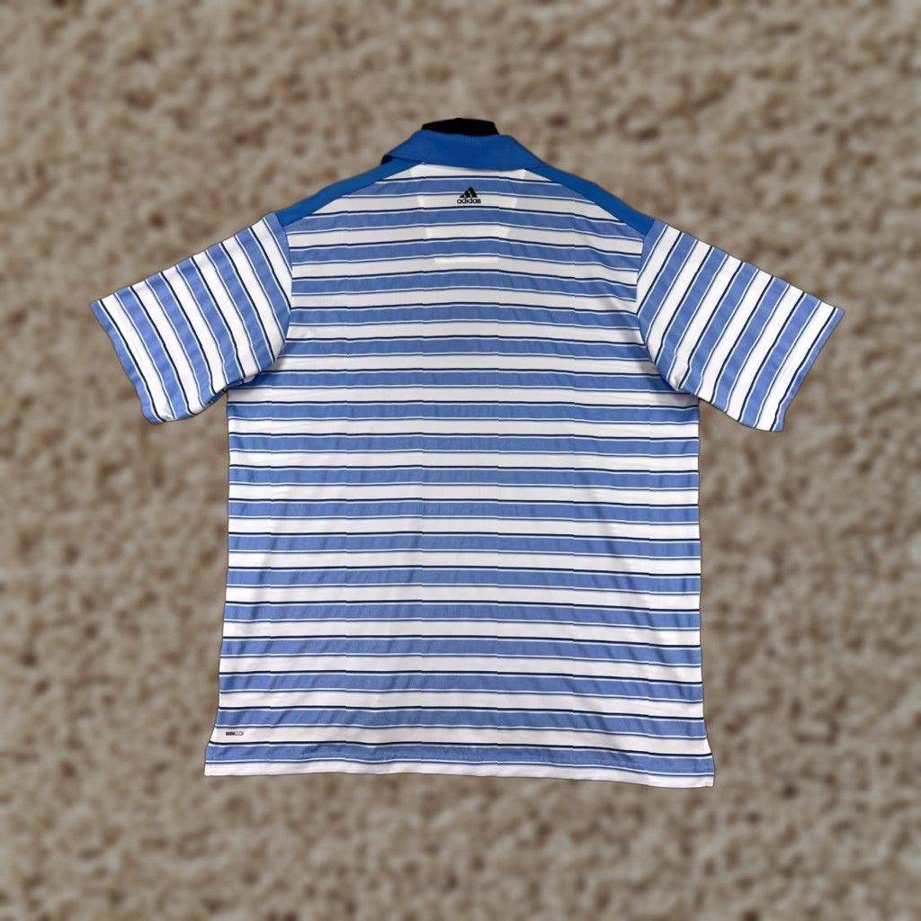 Adidas Adidas Polo Shirt Mens XL Blue Striped 100% Polyester Golf Polo Shirt Size US XL / EU 56 / 4 - 1 Thumbnail