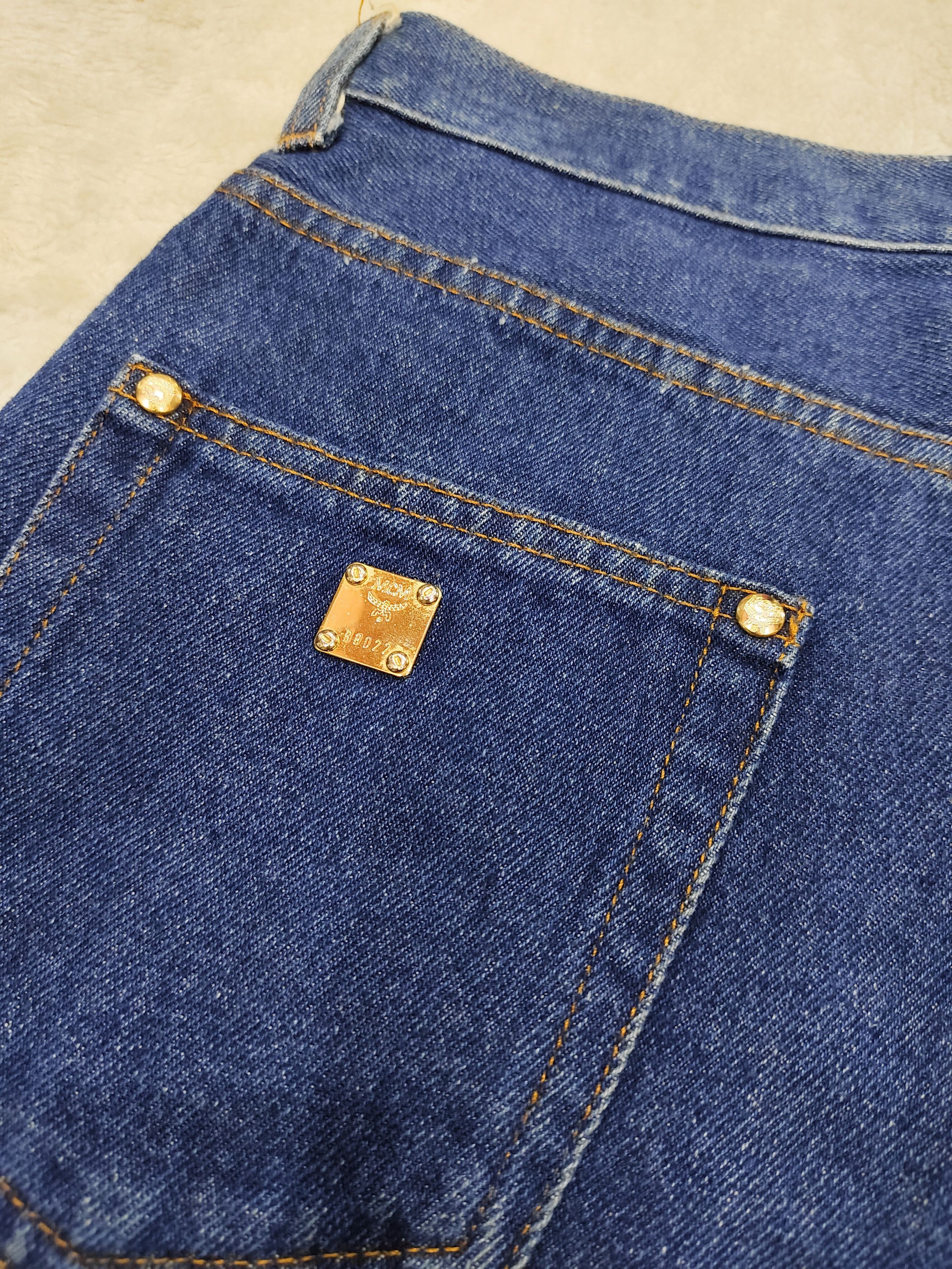 MCM 90s MCM💥Archive Y2K Studded Logo High Waist Baggy Jeans Size 31" - 3 Thumbnail