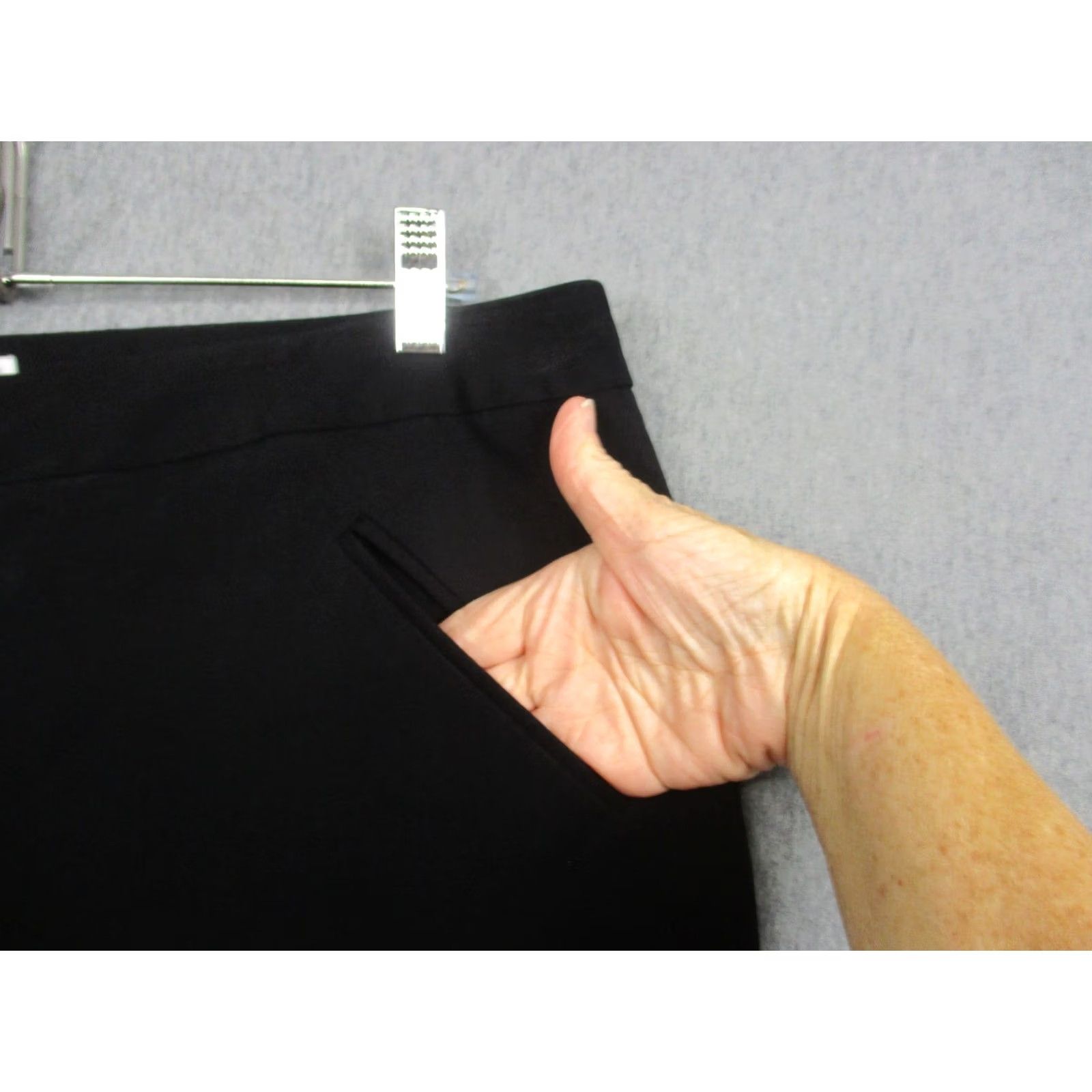 Vintage Tahari Arthur S. Levine Pants Womens 14 Black Stretch Dress Career Straight Leg Size 36" / US 14 / IT 50 - 3 Thumbnail