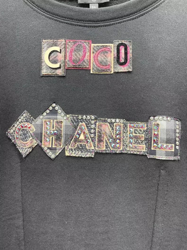 Chanel Chanel Black Short Sleeve Graphic TShirt -2505 Size S / US 4 / IT 40 - 3 Thumbnail