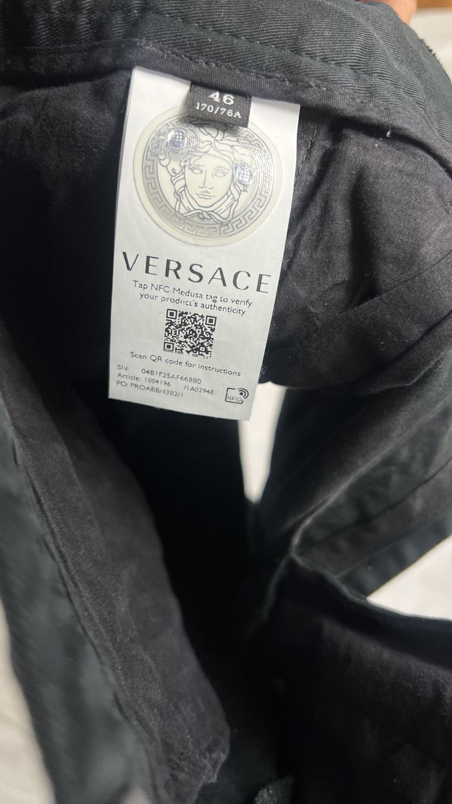 Versace Versace Palazzo Fit Black Short Size US 31 - 4 Thumbnail