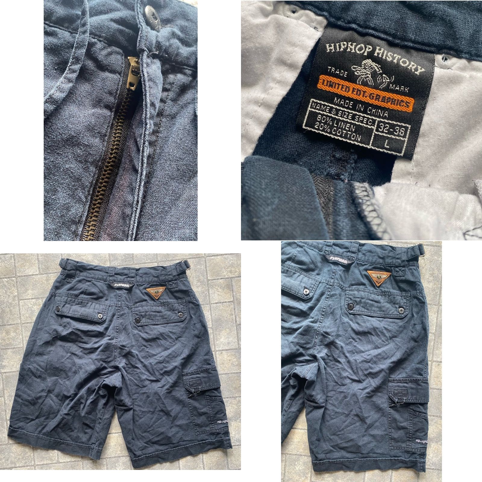 Vintage Hip Hop History Shorts Men L Black Hip Hop History Fox Adjustable 32-36 Platinum B Size US 33 - 8 Thumbnail