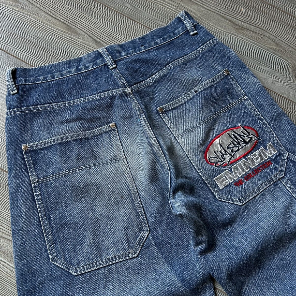 Eminem Vintage Y2K Eminem Slim Shady Carpenter Rap Shorts Jort Size US 31 - 5 Thumbnail