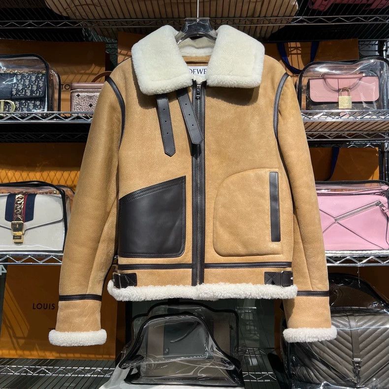 Loewe LOEWE A pilot jacket with fur and feathers Size US S / EU 44-46 / 1 - 1 Thumbnail