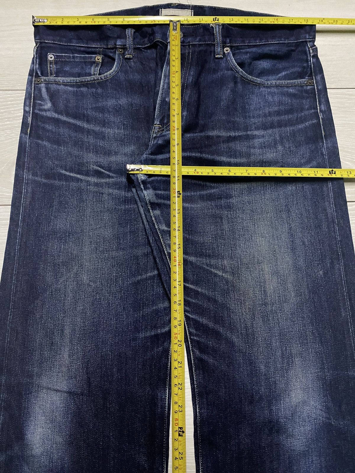 Undercover × Uniqlo Uniqlo Selvedge Blue Whisker Fade Wash Distressed Jeans Size US 37 - 13 Thumbnail