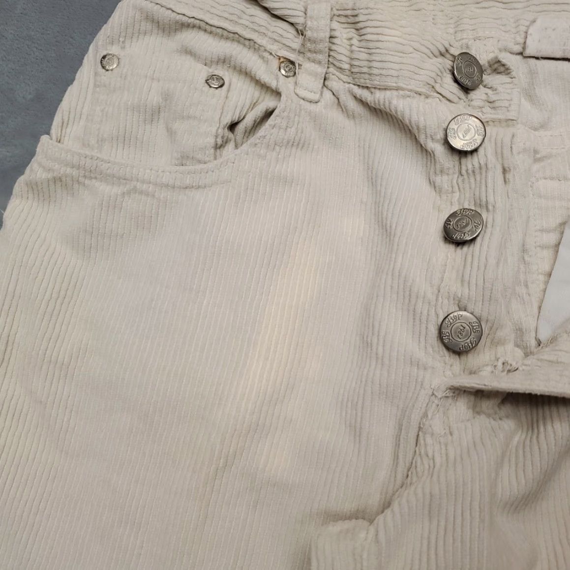 Vintage VINTAGE Be Bop Pants Juniors 7 Cream Wide Wale Corduroy Relaxed Baggy 90s Women Size 28" / US 6 / IT 42 - 2 Thumbnail