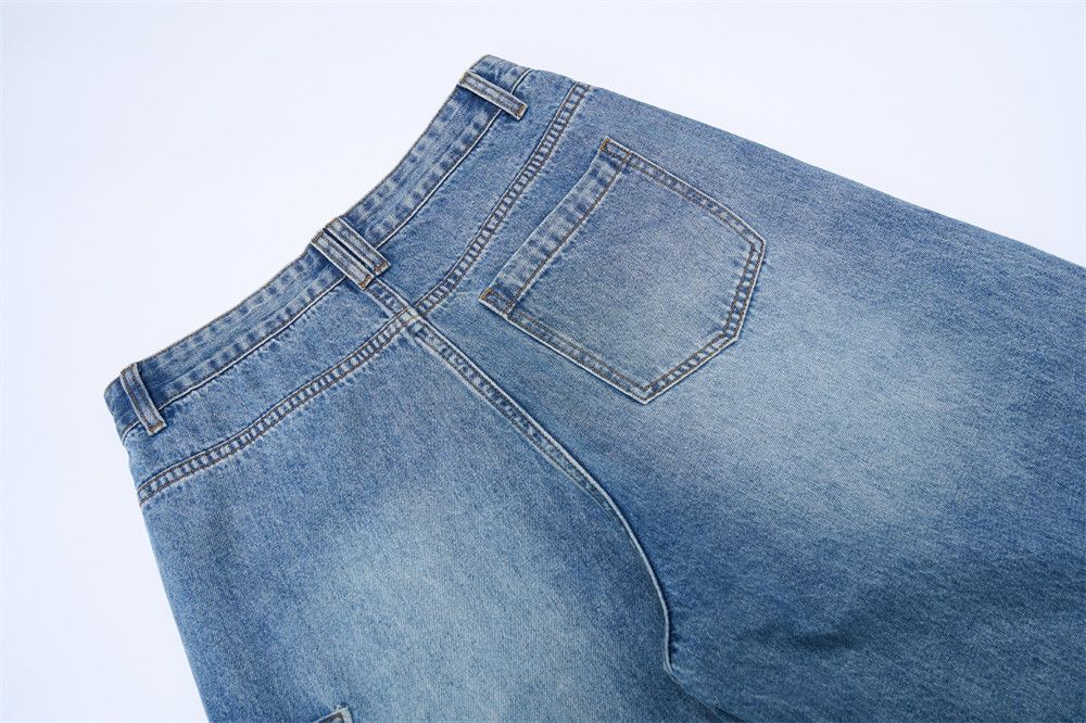 Jean American high street washed men's cleanfit loose jeans Size US 32 / EU 48 - 5 Thumbnail