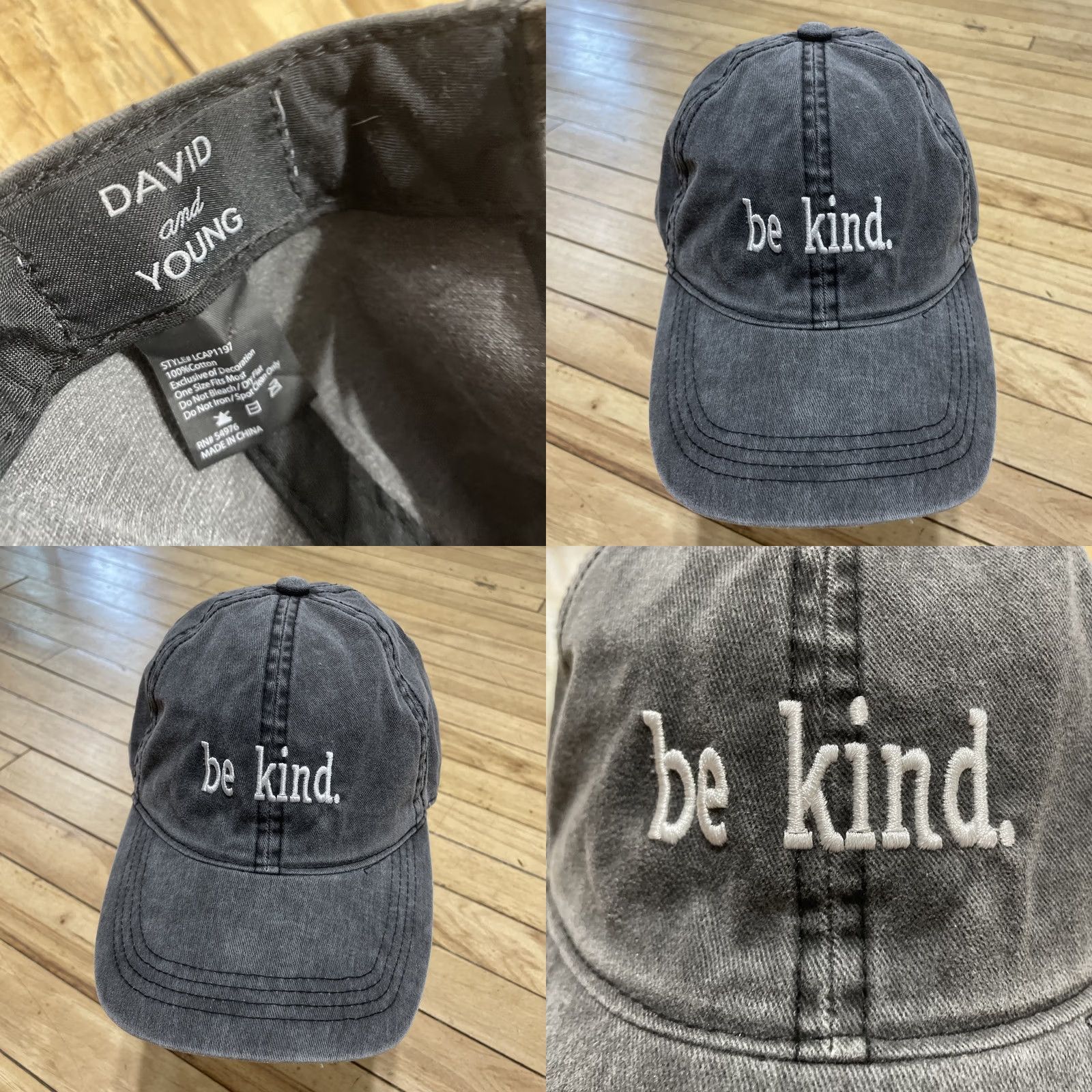 Vintage be kind. Adjustable Clasp Hat Gray Light Twill Baseball Cap Streetwear Gym Yoga Hat Women's Baseball Cap Twill Gray Adjustable Clasp Be kind. Size ONE SIZE - 8 Thumbnail