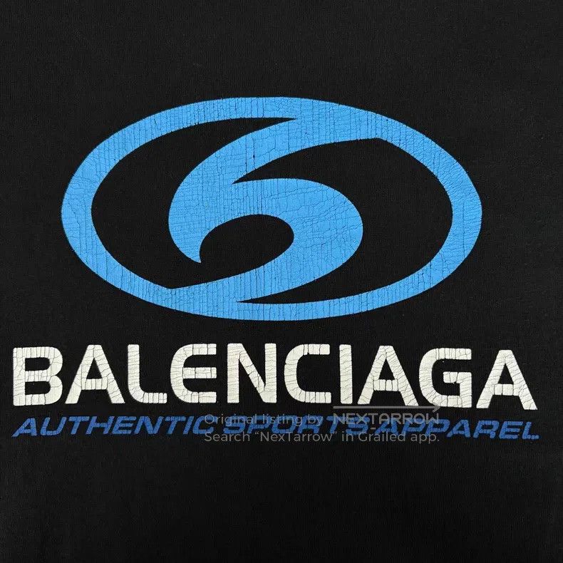 Balenciaga Balenciaga Wave Logo Printed Pattern Round Neck Short Slee Size US M / EU 48-50 / 2 - 6 Thumbnail