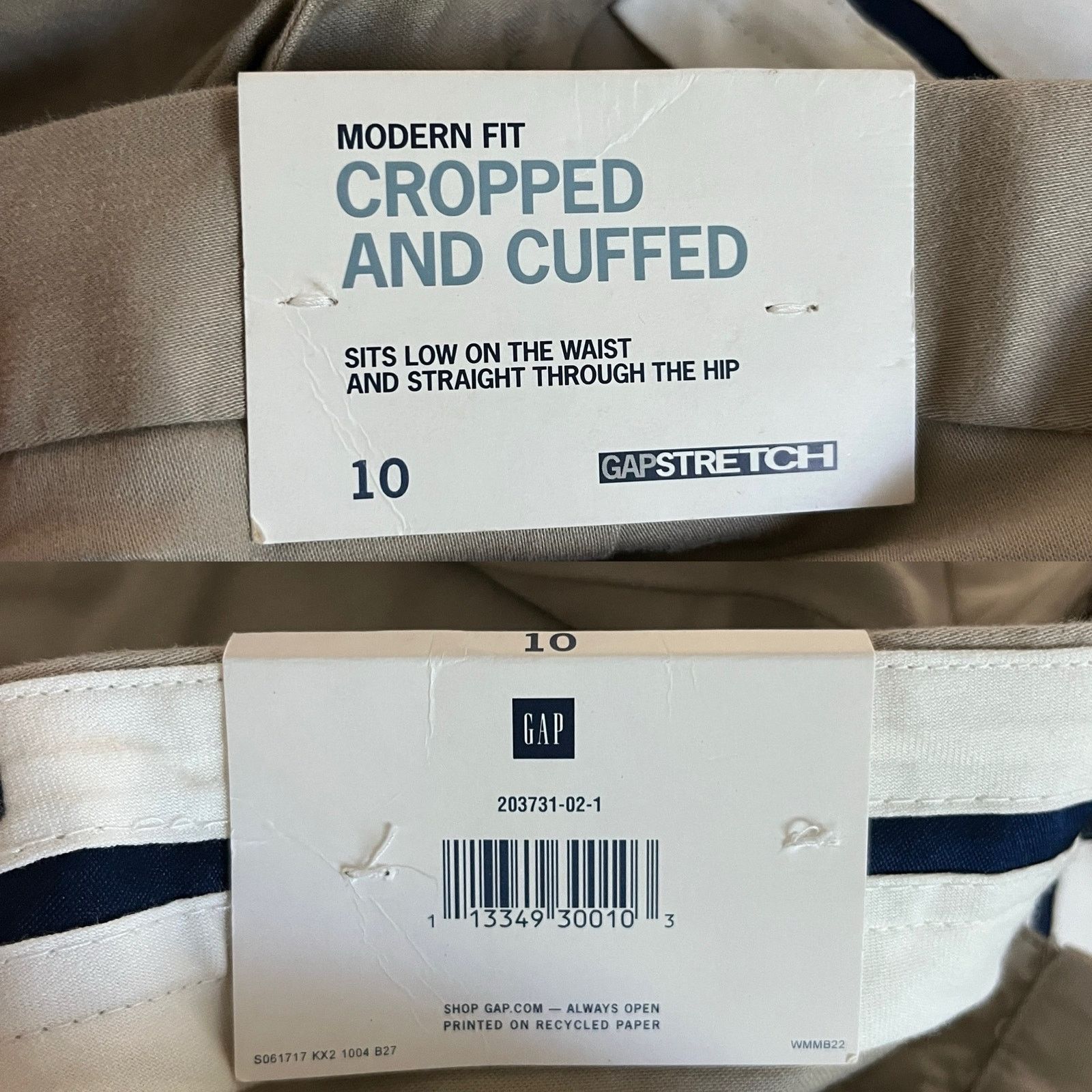 Gap Gap Capris Khaki 10 Modern Fit Cropped Cuffed Stretch New Size 32" / US 10 / IT 46 - 7 Thumbnail