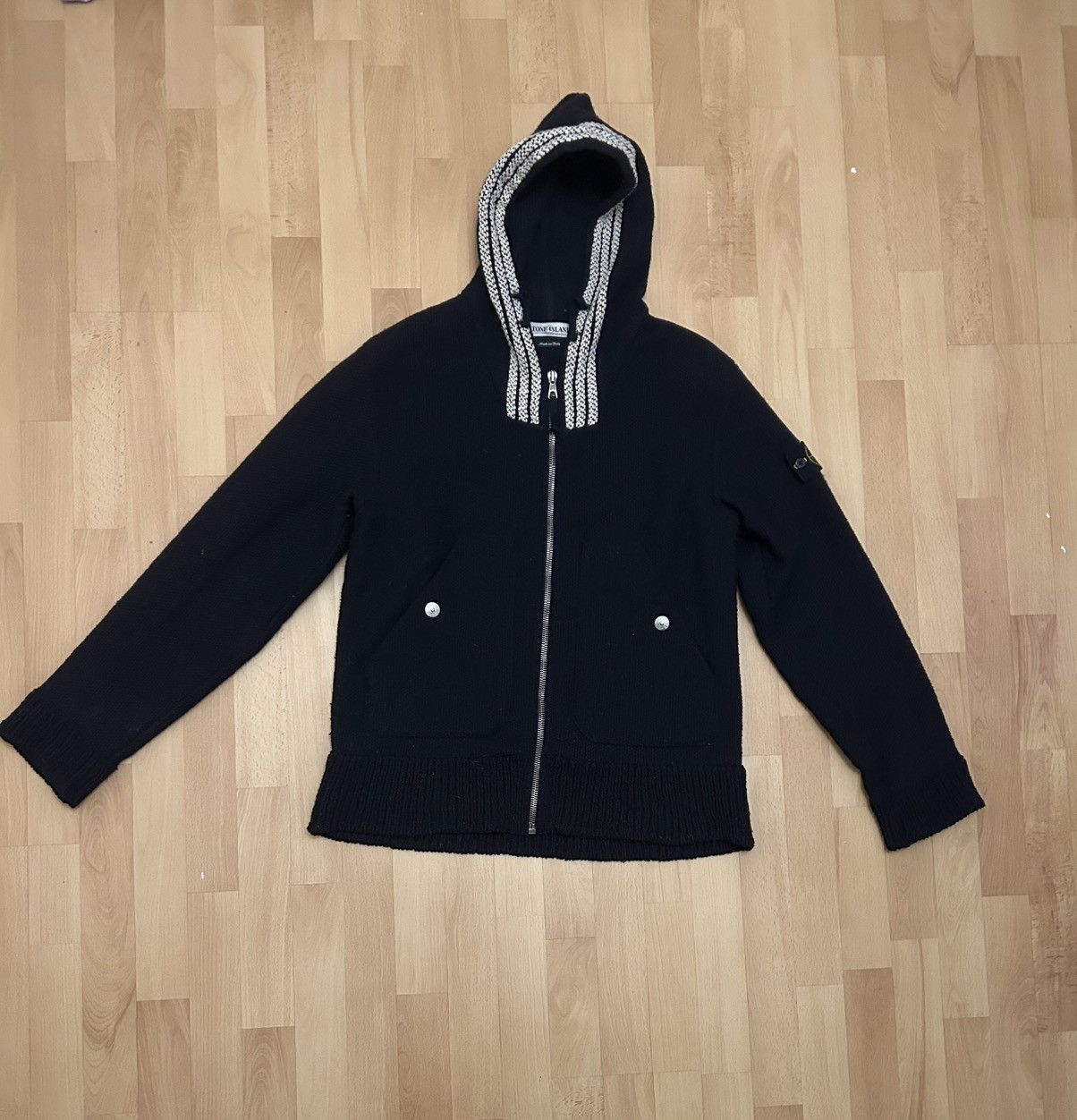 Stone Island Stone Island zip-up knit hoodie Paul Harvey/2001AW Size US L / EU 52-54 / 3 - 3 Thumbnail