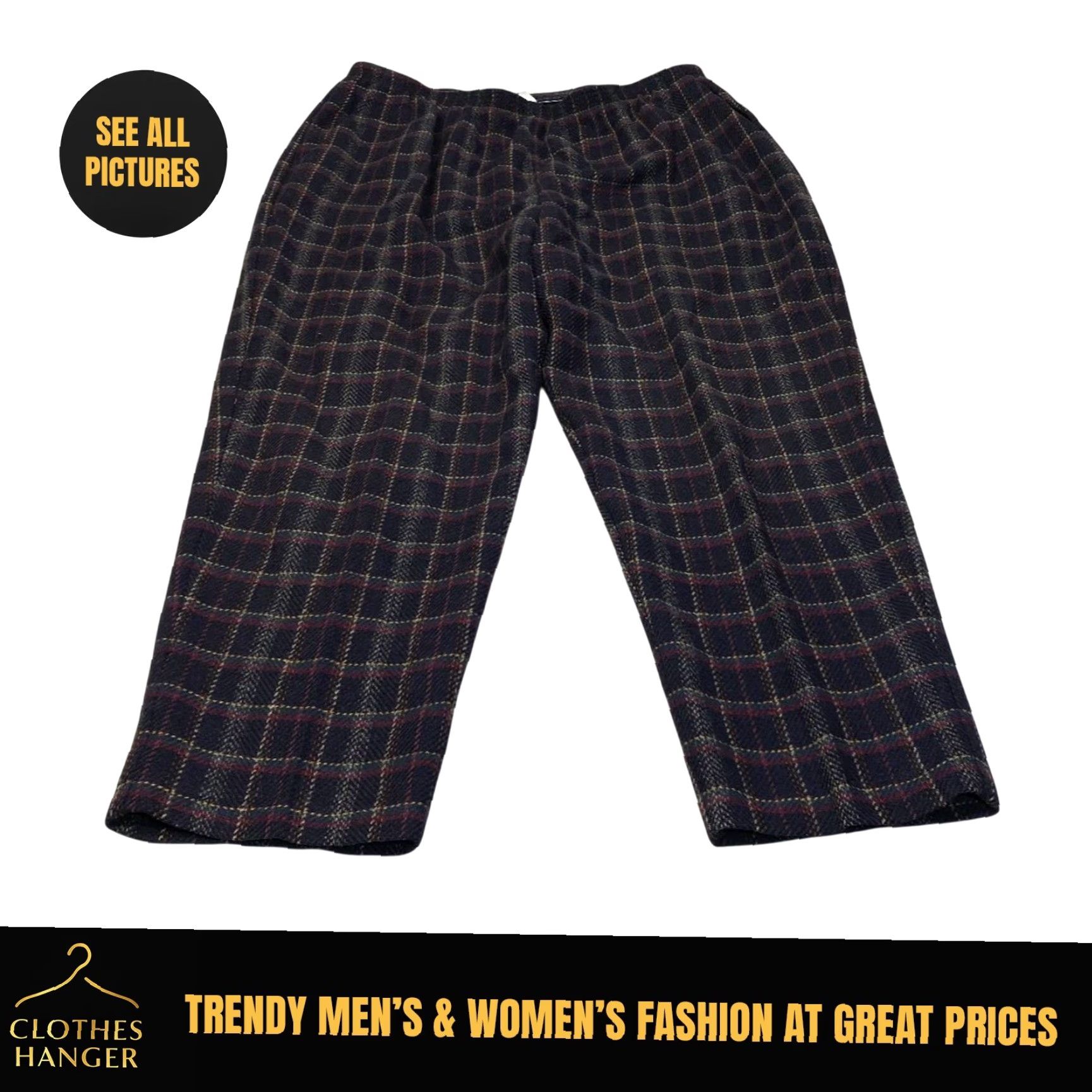 Vintage VINTAGE Alfred Dunner Pants Mens 36 100% Wool Blue Plaid Pleated Lined Golf 7366 Size US 36 / EU 52 - 2 Thumbnail