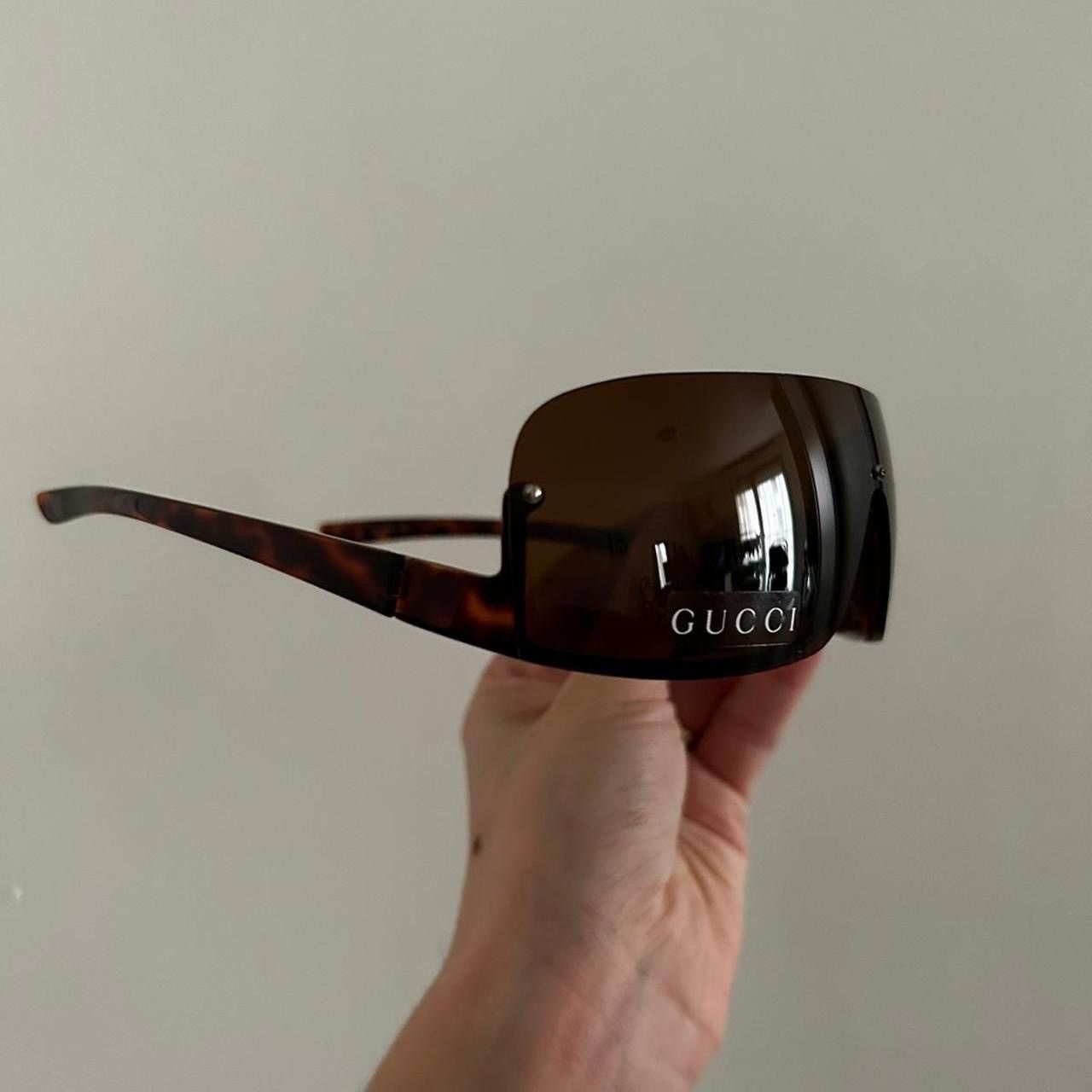 Gucci Gucci Mask-style Sunglasses – Marble – 2000s Vintage Unisex Size ONE SIZE - 2 Thumbnail
