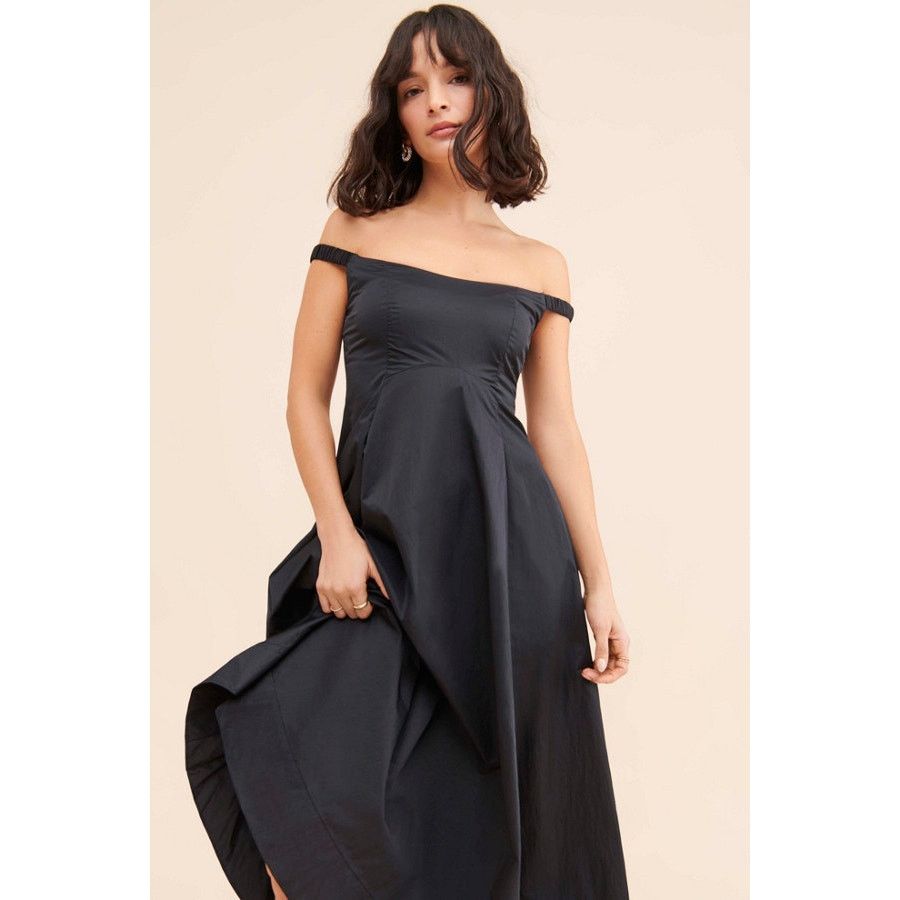 Free People New Free People Alinda Dress $228 SIZE 0 Black Midi Size XS / US 0-2 / IT 36-38 - 5 Thumbnail