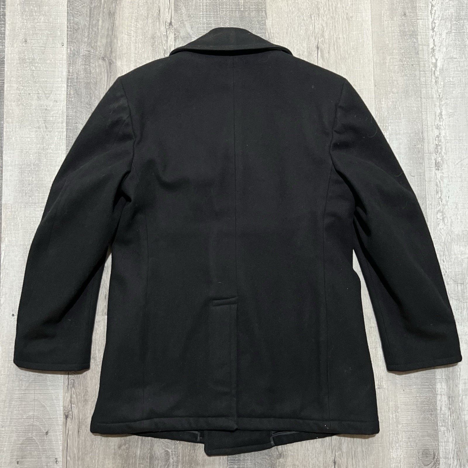 Other VTG Crown Clothing Black 90s Heavy Wool Black Naval Peacoat Size US M / EU 48-50 / 2 - 2 Thumbnail