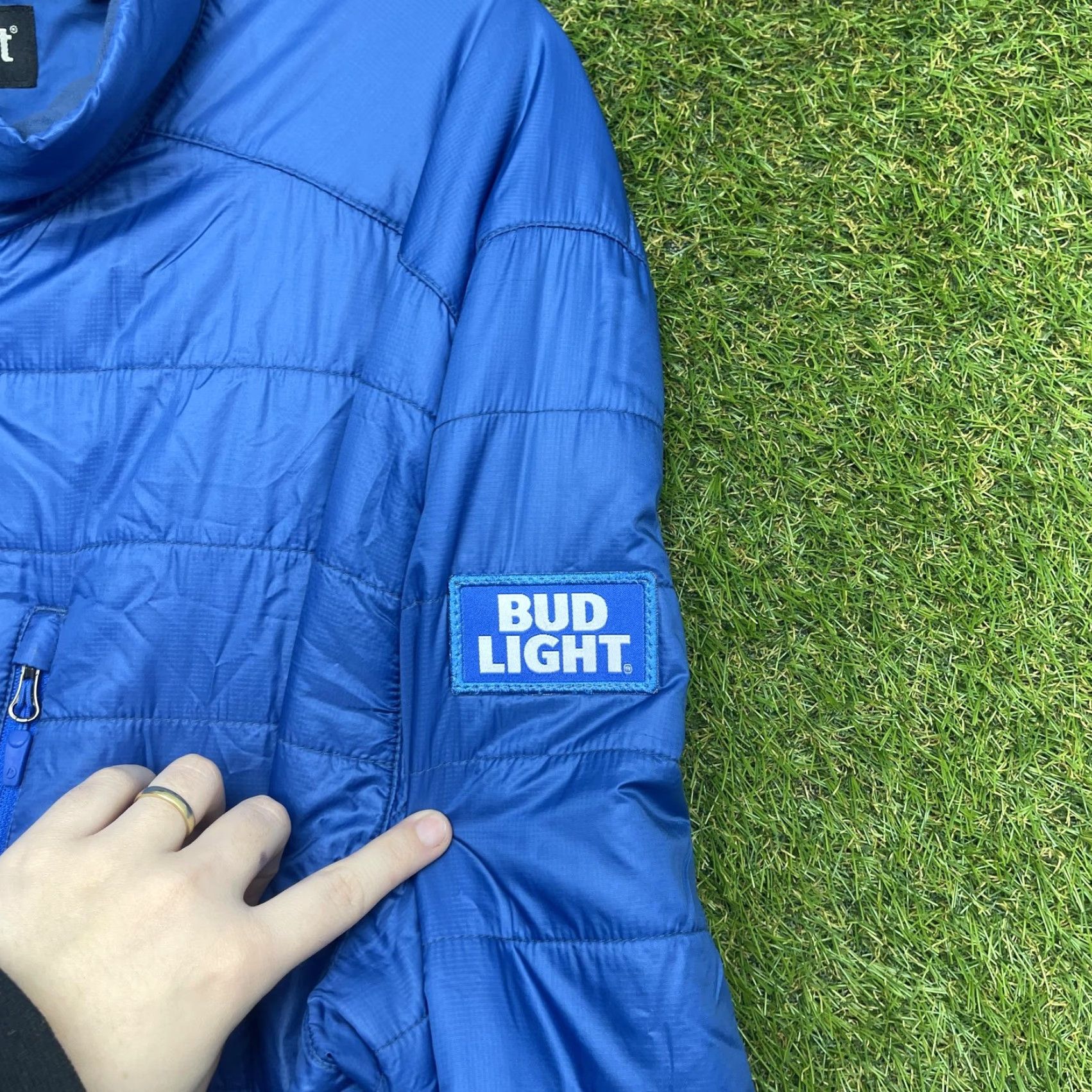 Marmot Marmot Jacket Mens XL Blue Puffer Insulated Bud Light Beer Logo Hiking Full Zip Size US XL / EU 56 / 4 - 6 Thumbnail