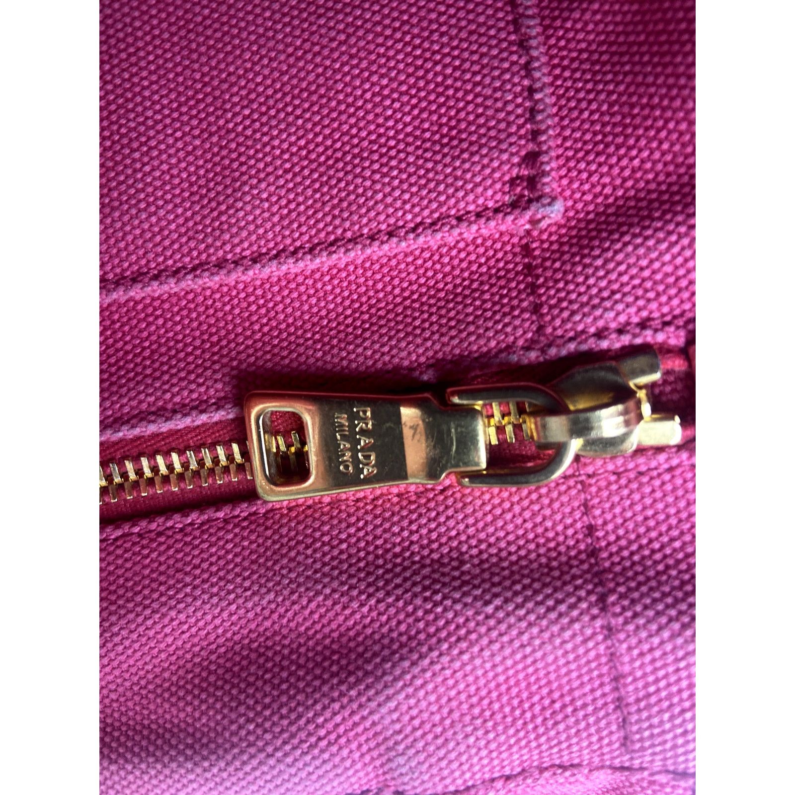 Prada Prada Pink Canapa Canvas Logo Print Tote Size ONE SIZE - 16 Thumbnail