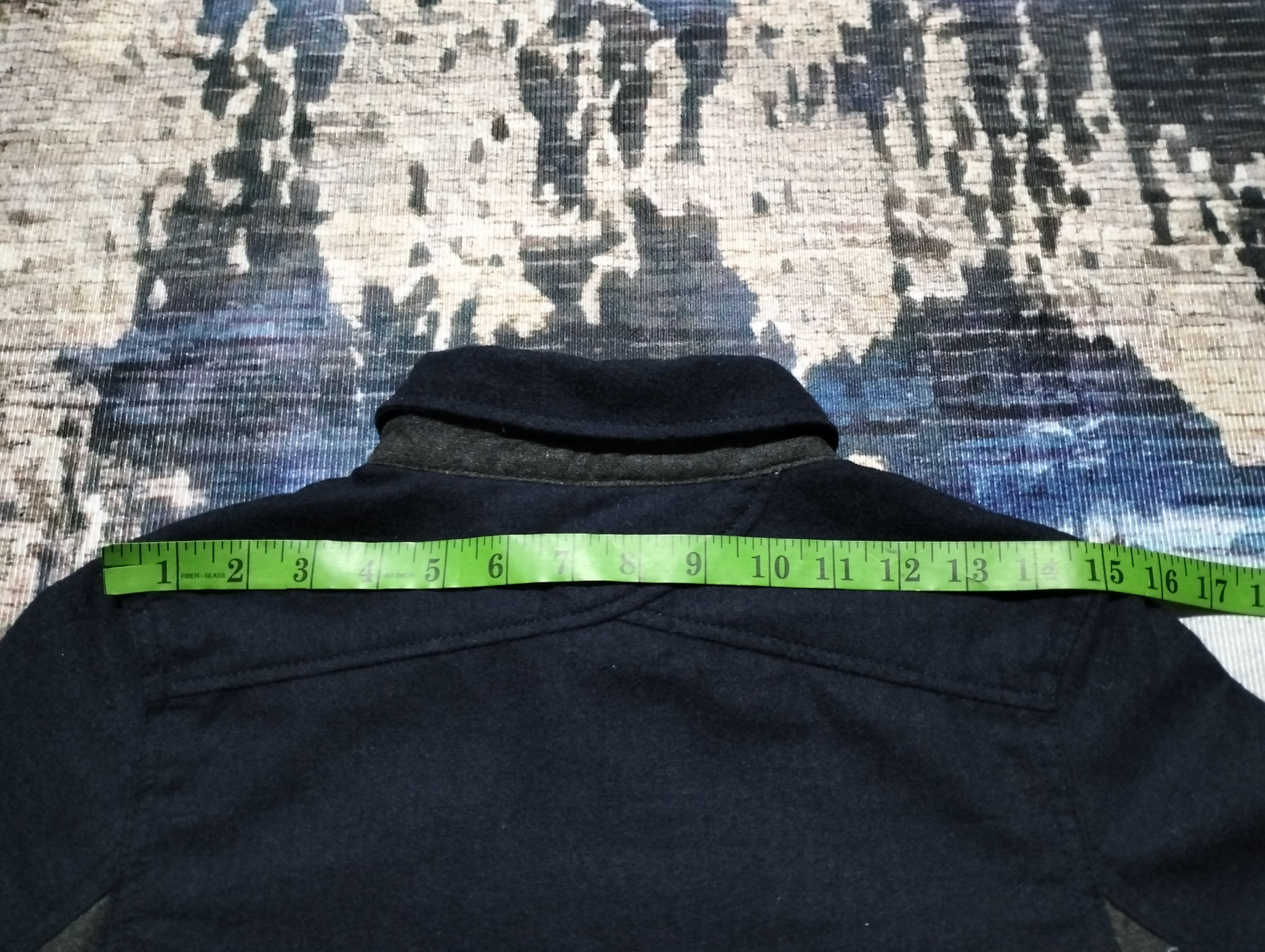 Japanese Brand Clip.Tab Marine Peche Wool Shirt Button Down Leather Part Size US S / EU 44-46 / 1 - 19 Thumbnail