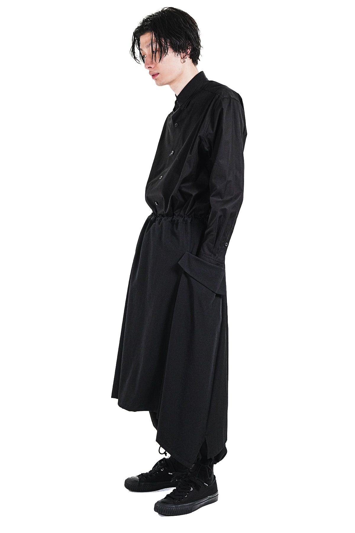 Yohji Yamamoto Yohji Yamamoto Ground Y - DE CHINE RIGHT SIDE GATHER SKIRT Size US 32 / EU 48 - 9 Thumbnail