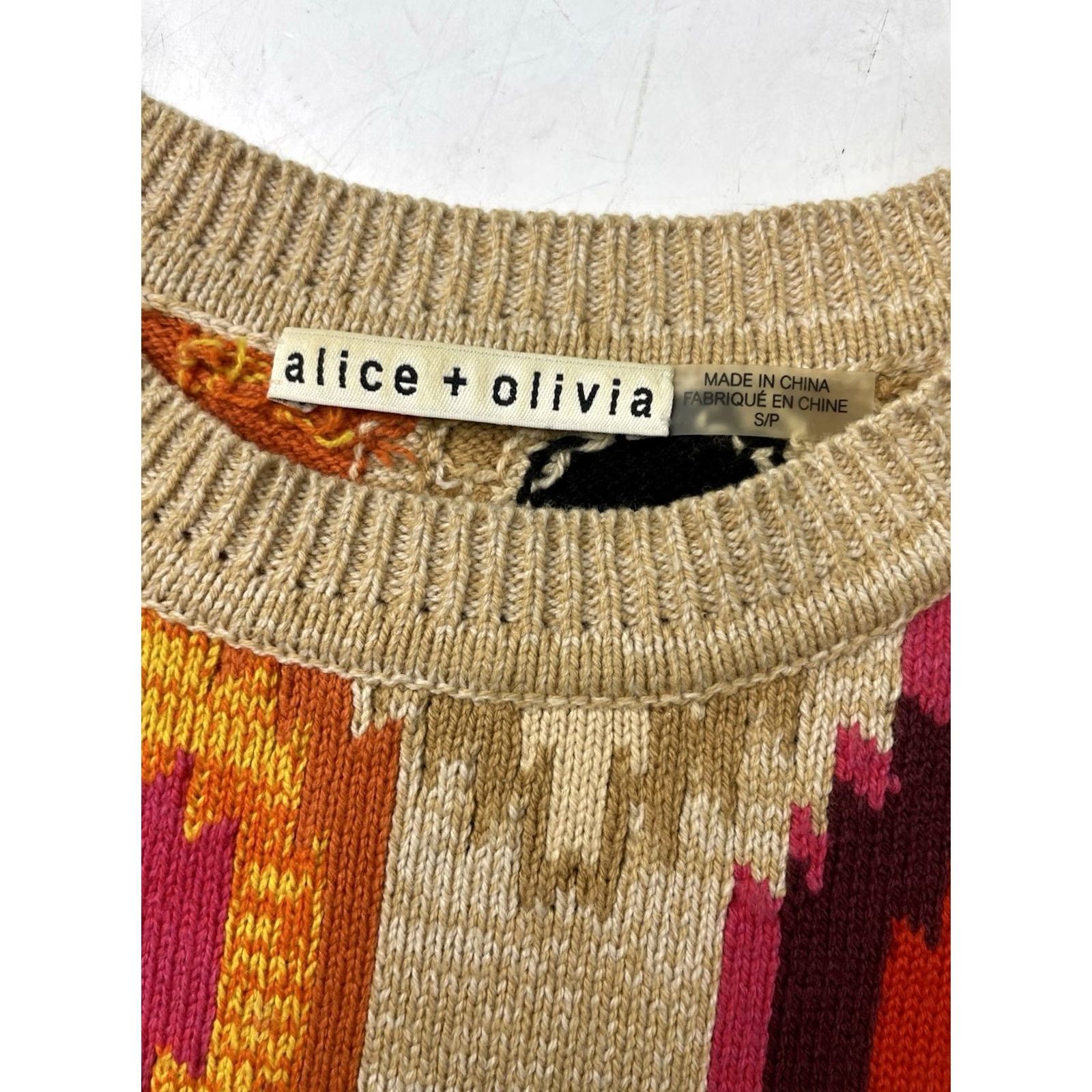 Alice + Olivia Alice + Olivia Tank Womens Small Reva Peplum Fringe Aztec Boho Festival Knitting Knit Crew Neck Sleeveless Multicolor XS S M L Size S / US 4 / IT 40 - 3 Thumbnail