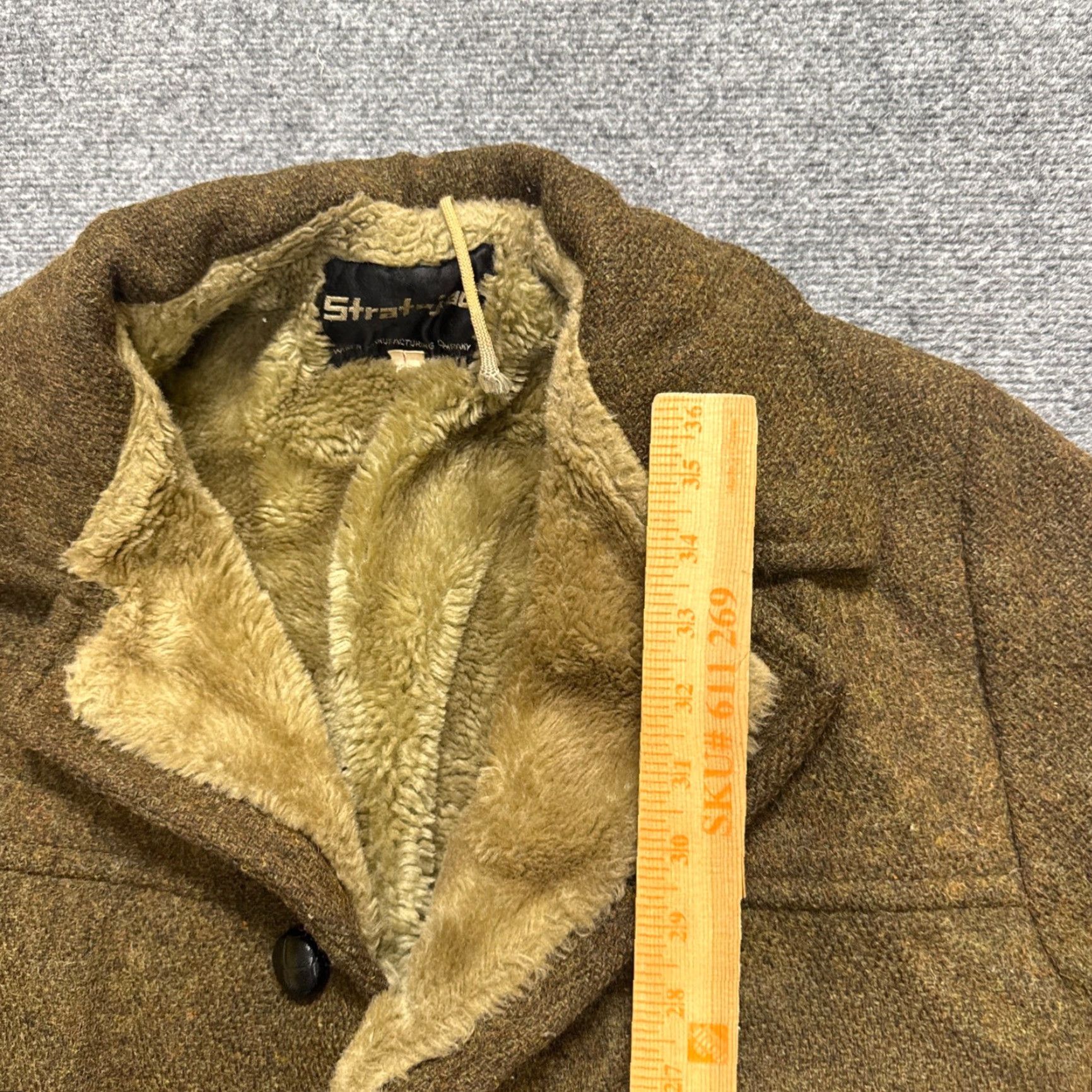 The Unbranded Brand VINTAGE Pea Coat Coat Men L Brown Fur Lined 40L Full Zip Stratojac Size US L / EU 52-54 / 3 - 6 Thumbnail