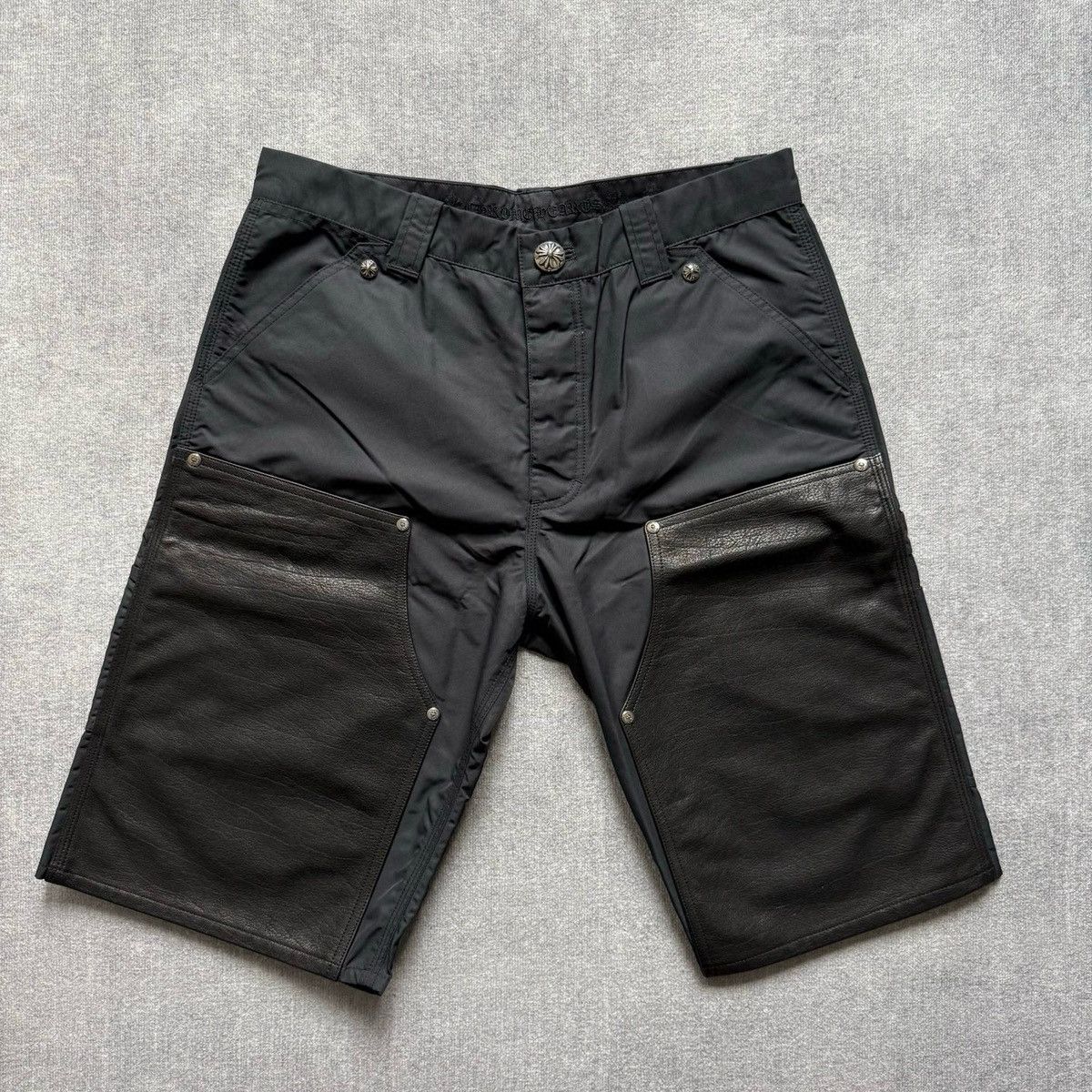Chrome Hearts Chrome Hearts Black Nylon & Leather Carpenter Short size 33 Size US 33 - 1 Thumbnail