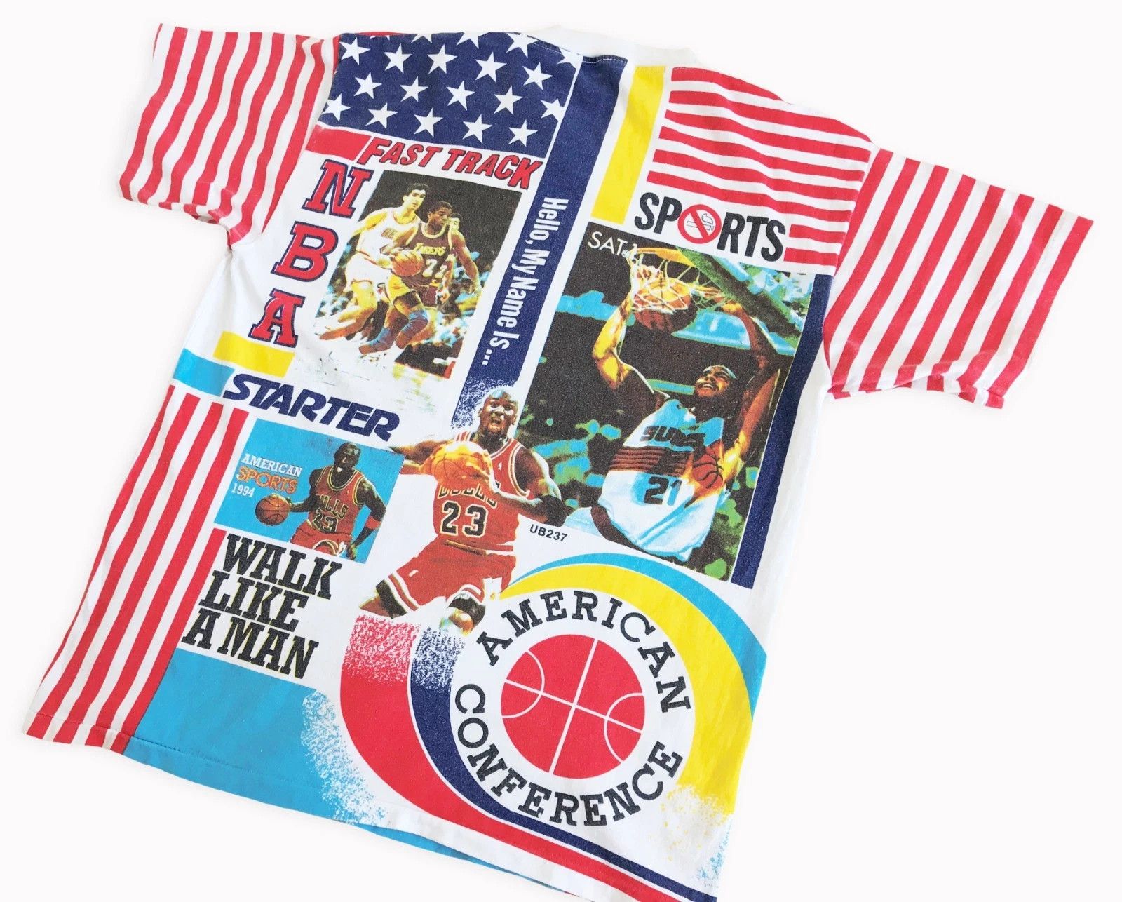 Starter RARE Vintage 90s STARTER T shirt Single stitch Jordan NBA Size US M / EU 48-50 / 2 - 11 Thumbnail
