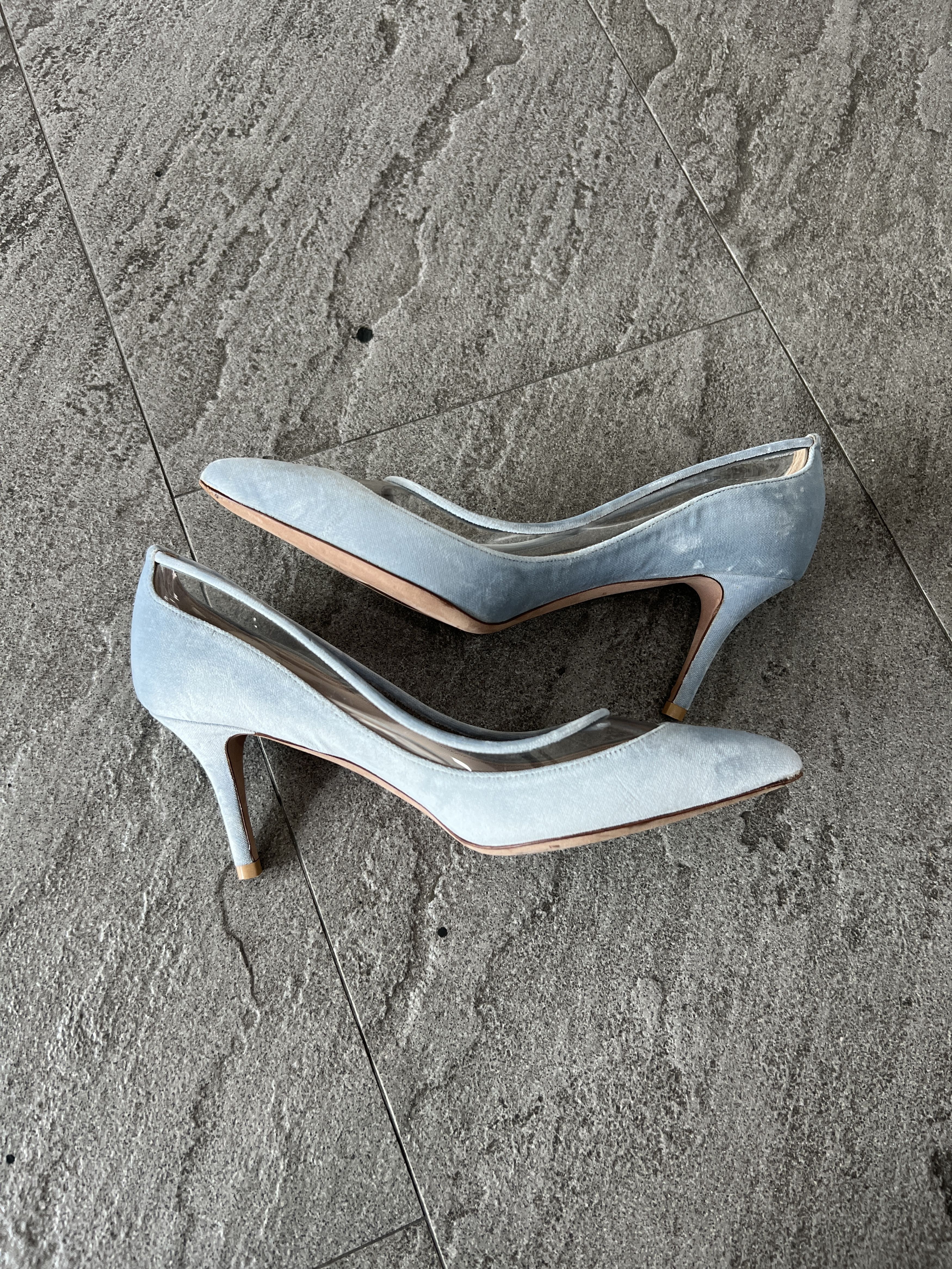 Valentino Valentino Garavani Plexi Suede Heels 36.5 Blue Size US 6.5 / IT 36.5 - 6 Thumbnail