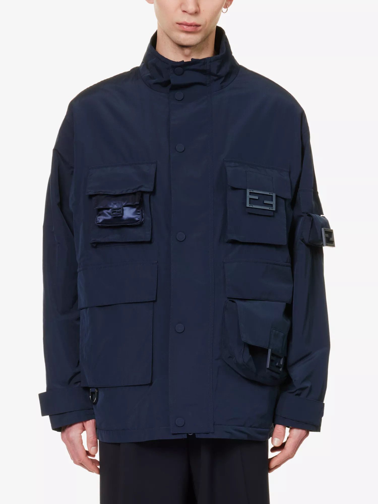 image of Fendi O1Loc1C0124 Blouson In Navy Blue, Men's (Size Large)