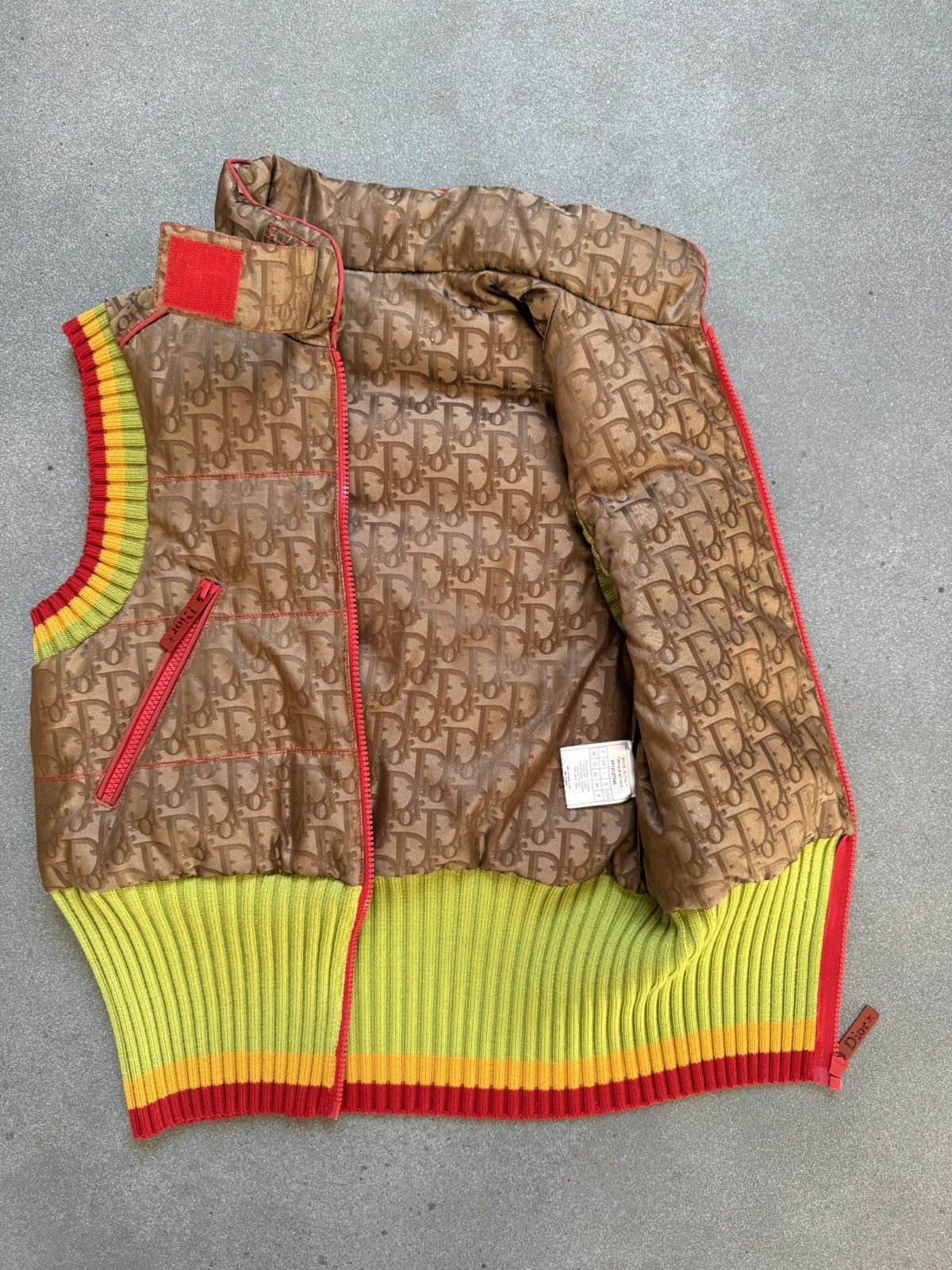 Dior Dior by Galliano Fall 2004 Rasta Diorissimo Logo Puffer Vest Size M / US 6-8 / IT 42-44 - 10 Thumbnail