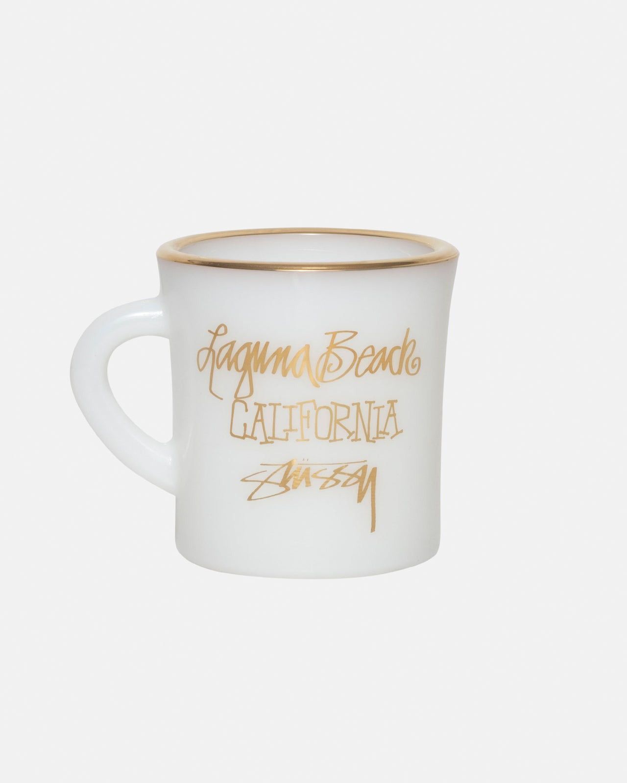 Stussy STUSSY LAGUNA GRAFFITI GOLD WHITE MILK GLASS STACKING MUG Size ONE SIZE - 1 Thumbnail