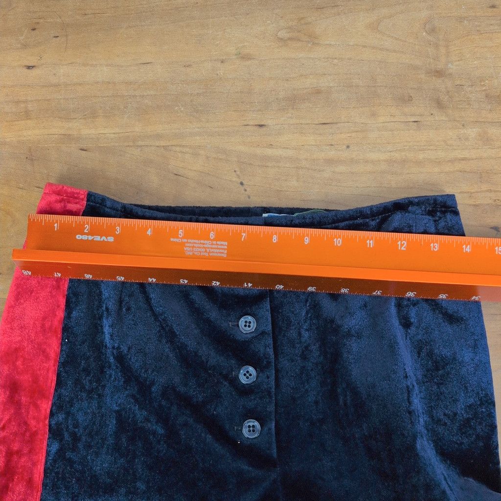 Vintage Vintage Bevero Red Arrow on Navy Velvet Flared Pants. Size 28" / US 6 / IT 42 - 3 Thumbnail